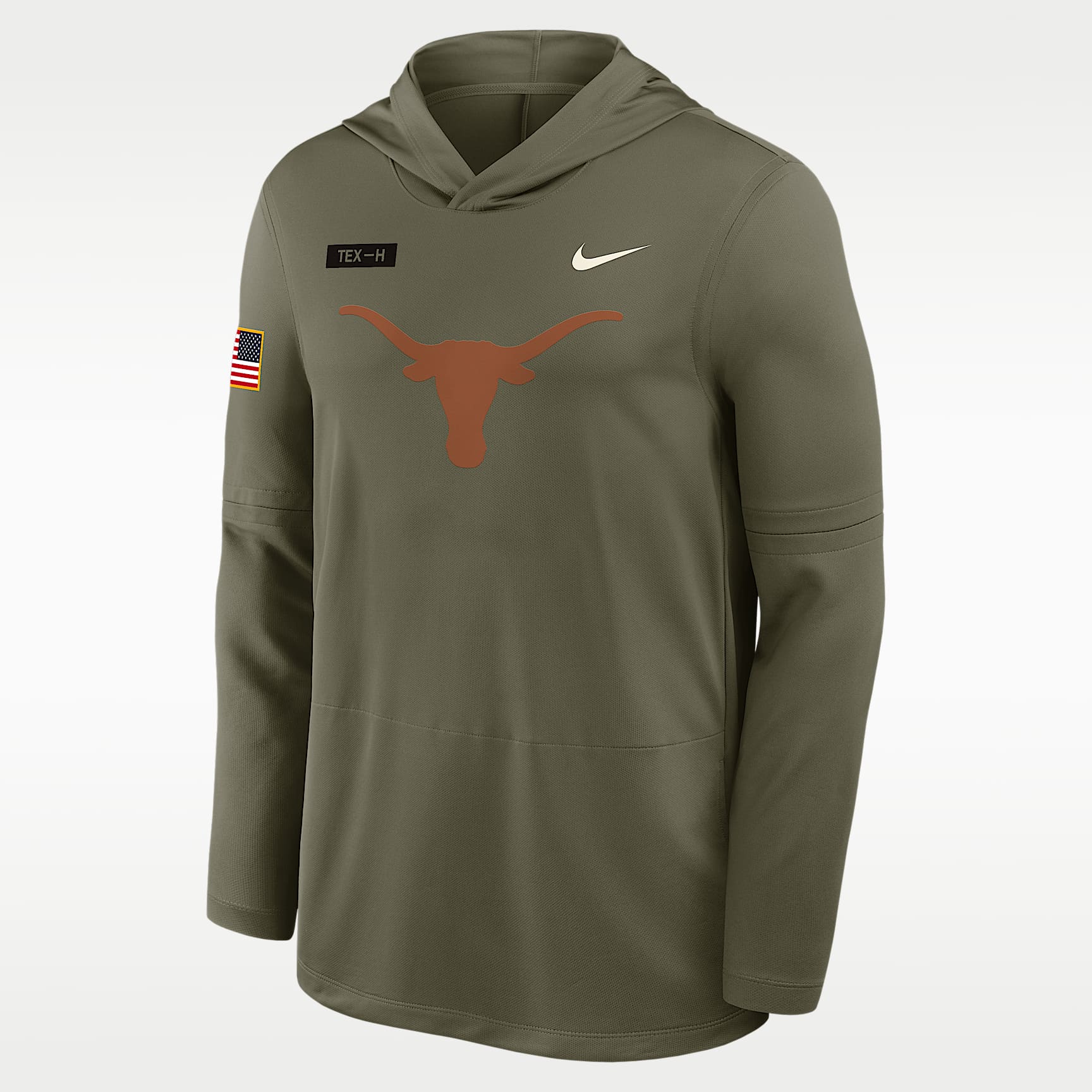 Texas 2025 Military Appreciation Men's Nike Dri-FIT College Long-Sleeve Hooded Top
