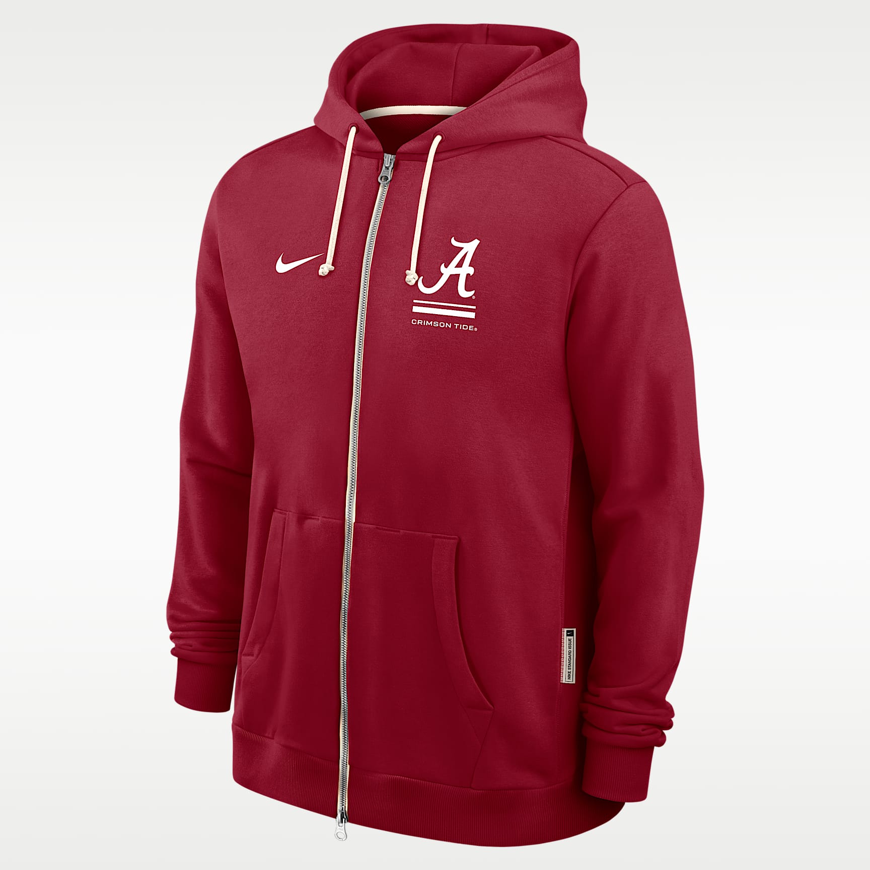 Sudadera con gorro universitaria Nike Dri-FIT de cierre completo para hombre Alabama Sideline Standard Issue