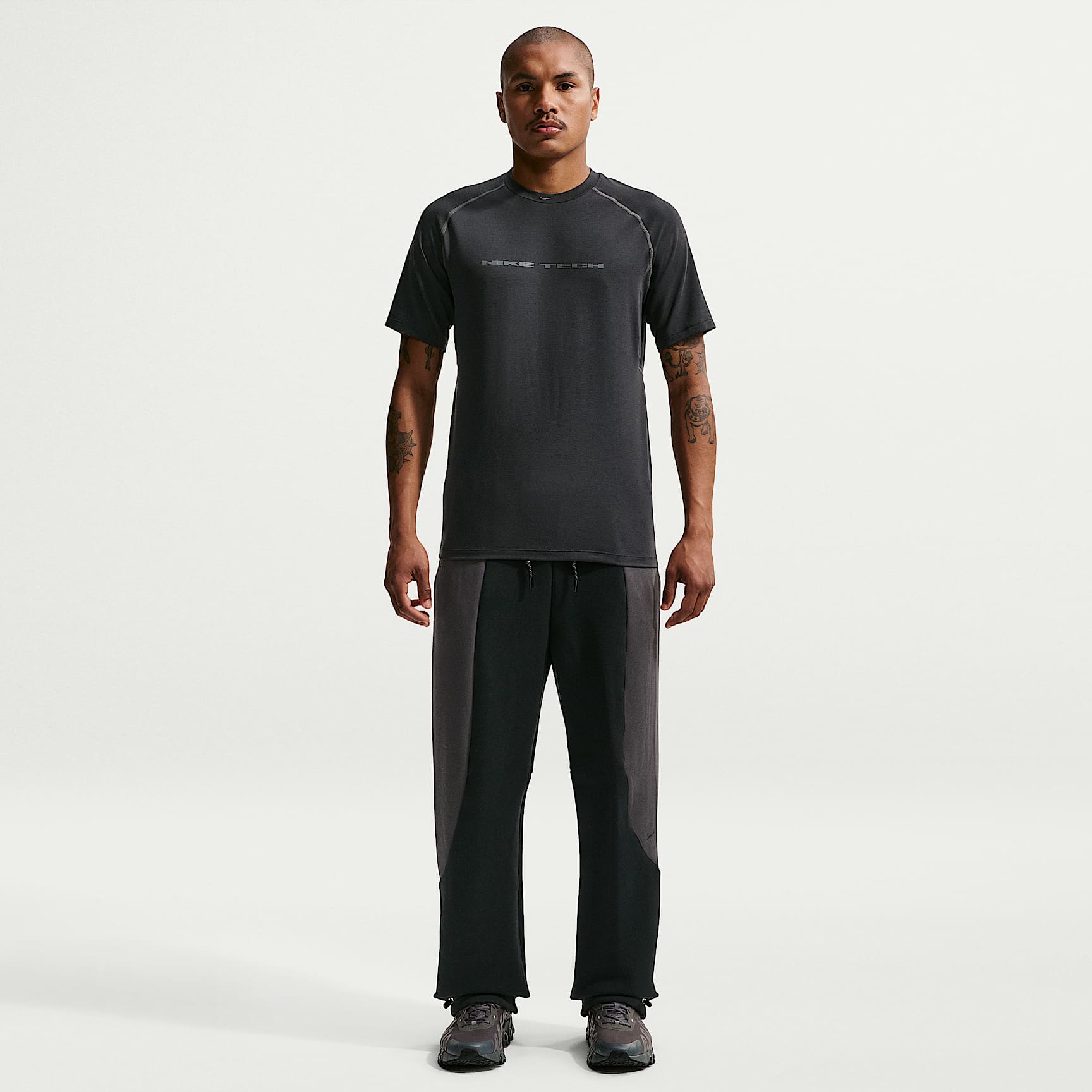 Nike Tech fleecebroek met kleurblokken en open zoom voor heren