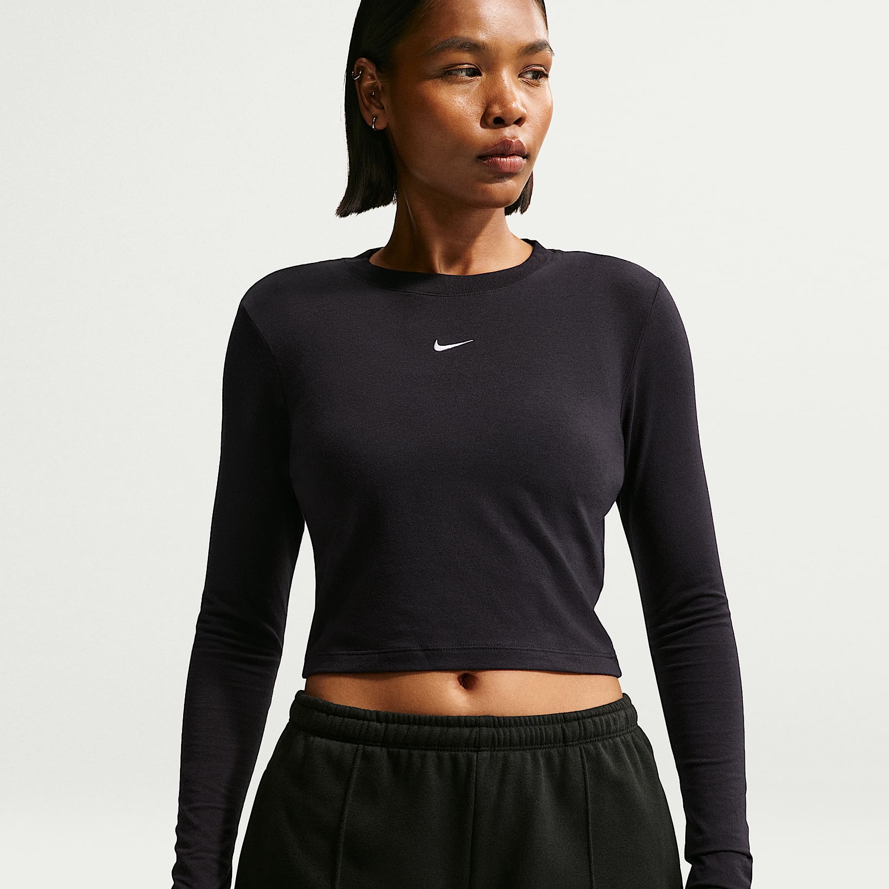 Playera de manga larga slim cropped para mujer Nike Sportswear Chill Knit