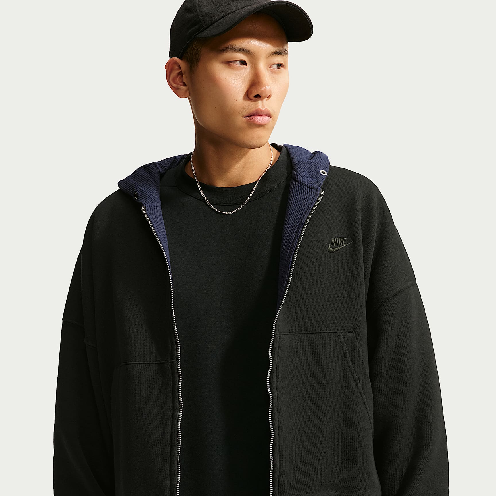 Nike Club Men's Oversized Fleece Full-Zip Reversible Hoodie
