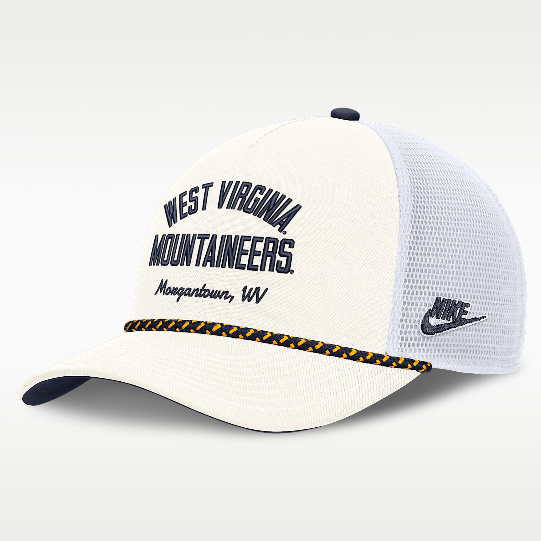 West Virginia Denim Men's Nike College Trucker Adjustable Hat