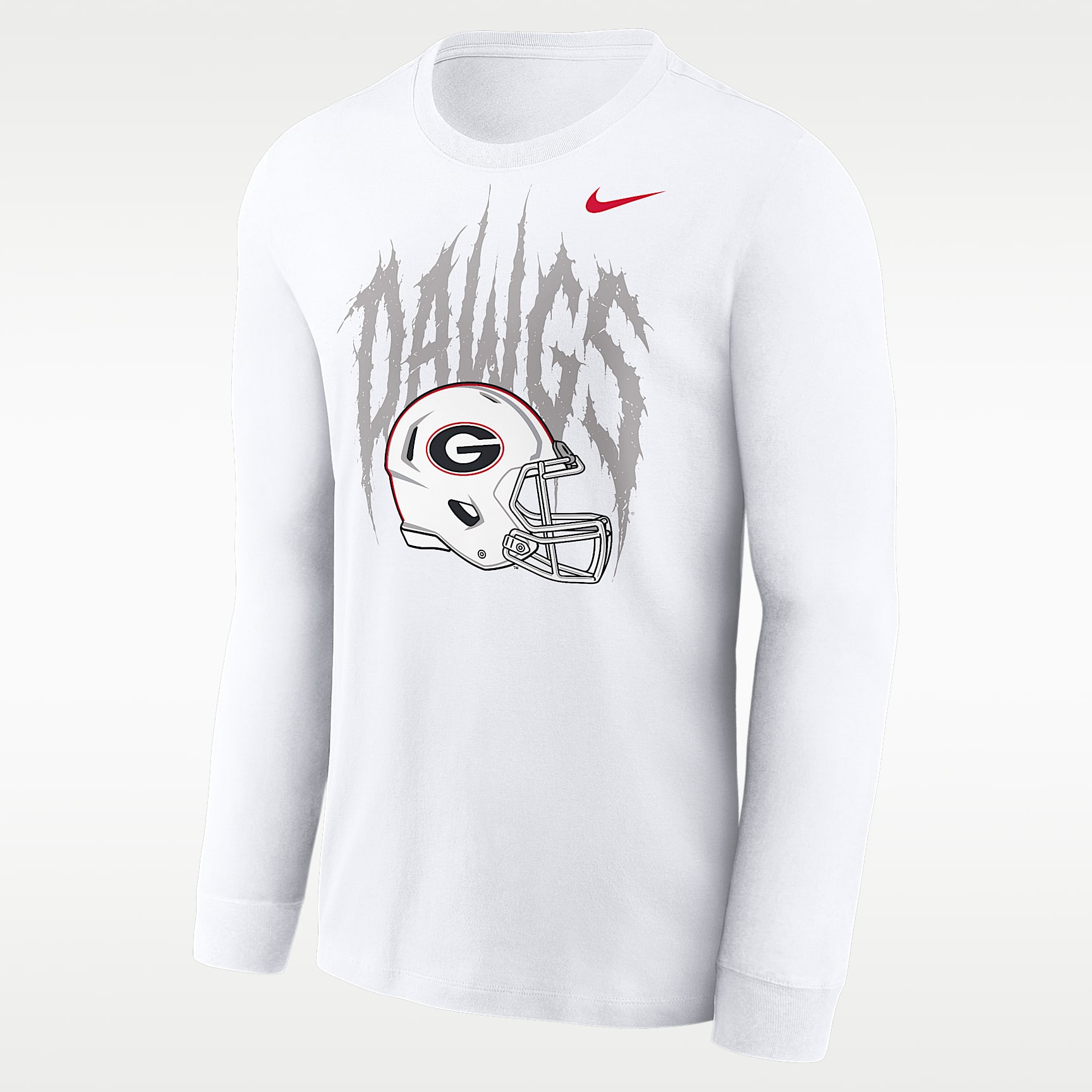 Playera de manga larga universitaria Nike para hombre Georgia 2026 White Out Dawgs