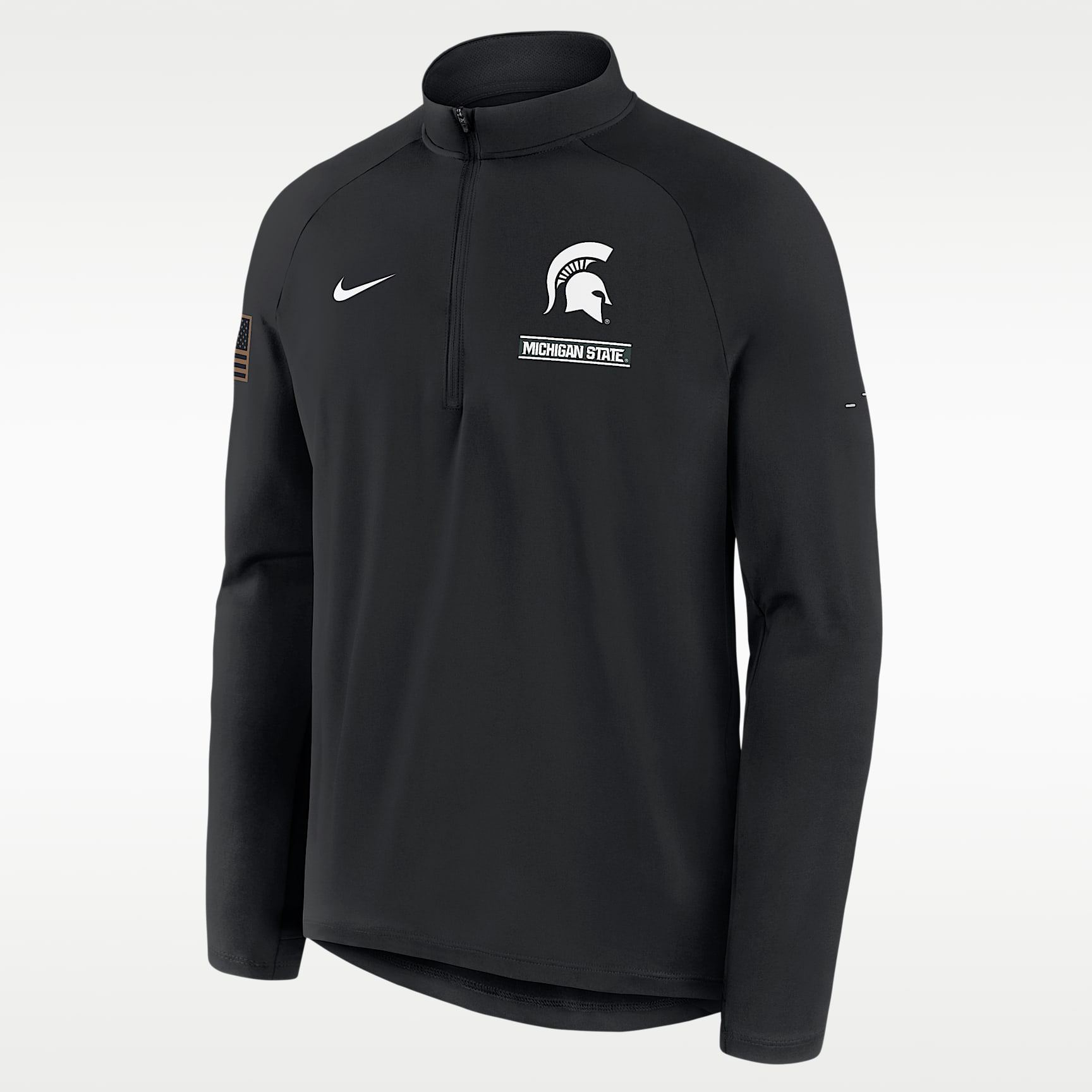 Michigan State 2026 Military Appreciation Stride Men's Nike Dri-FIT College 1/2-Zip Long-Sleeve Top