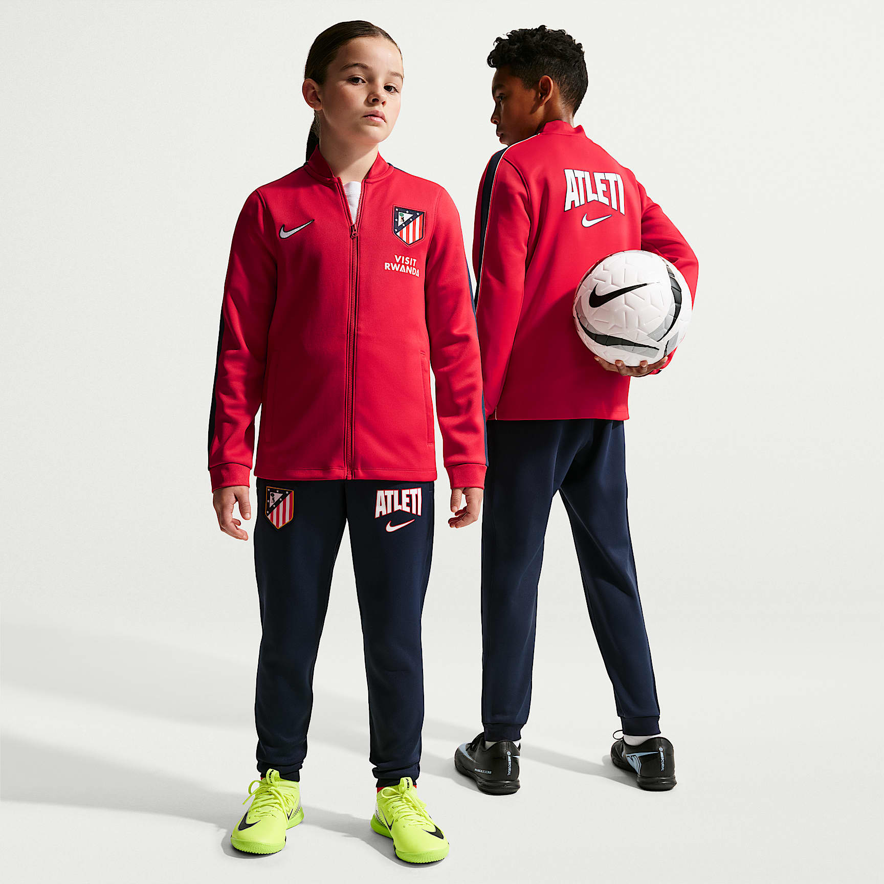 Atlético Madrid Strike Third Nike Dri-FIT Fußball-Trainingsanzug aus Strickmaterial für ältere Kinder