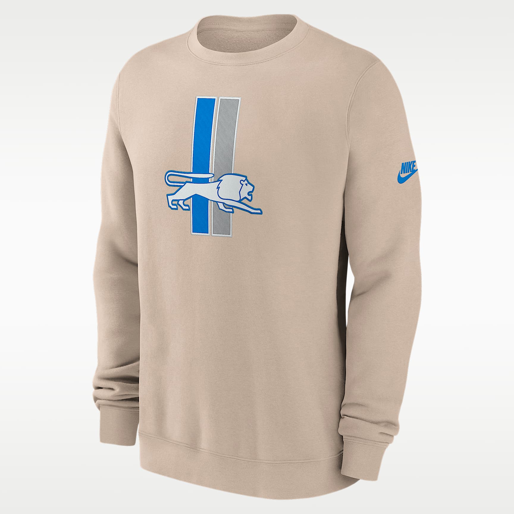 Sudadera de cuello redondo sin cierre Nike de la NFL para hombre Detroit Lions Sideline Club