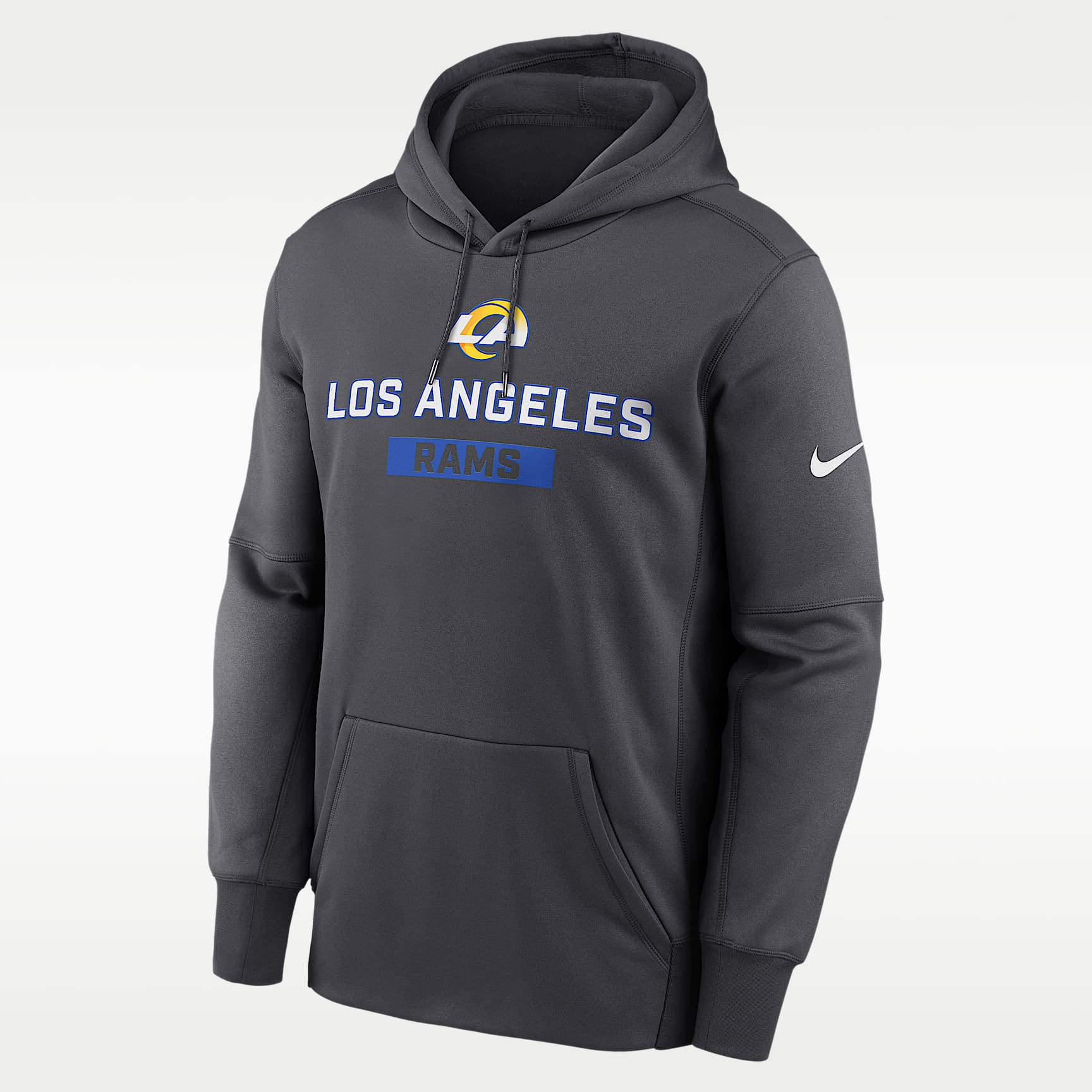 Sudadera con gorro sin cierre Nike Therma de la NFL para hombre Los Angeles Rams Toss Sweep
