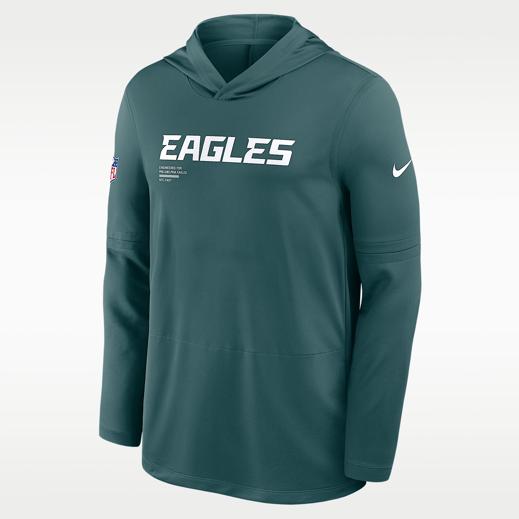Philadelphia Eagles Pure Fury Sideline Men's Nike Dri-FIT NFL Long-Sleeve Hooded Top