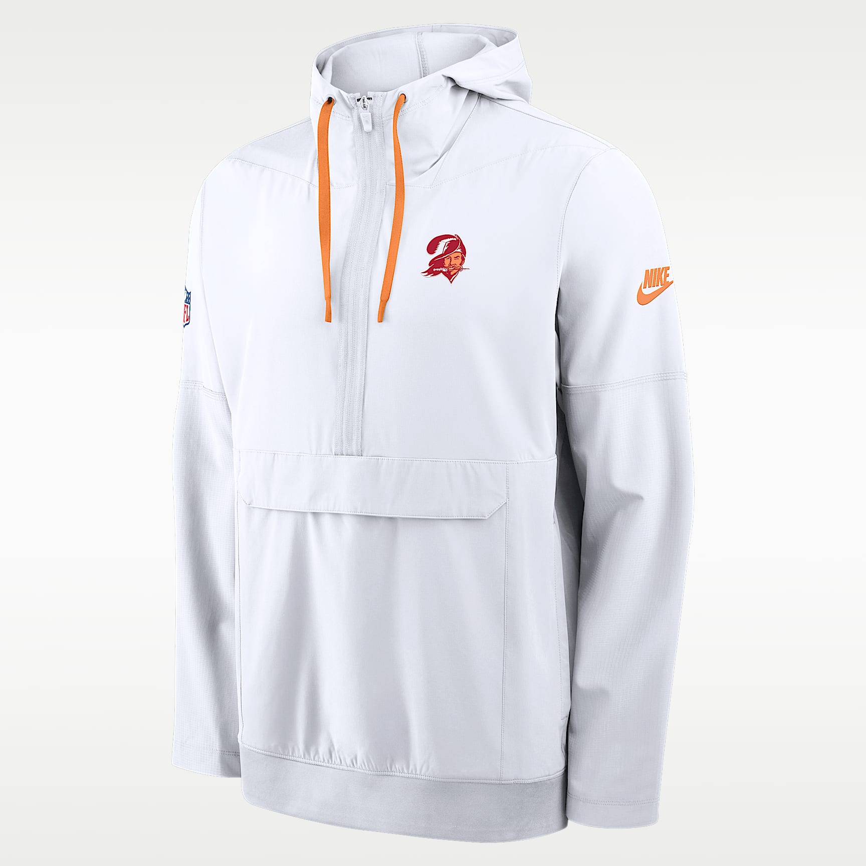 Chamarra Nike de la NFL de medio cierre con gorro para hombre Tampa Bay Buccaneers Alt Anorak