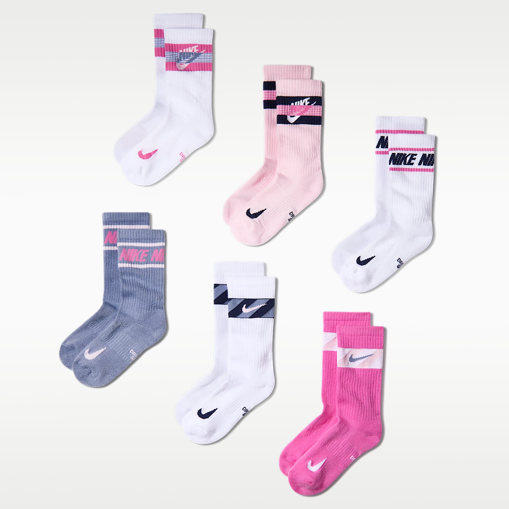 Nike Everyday Kids' Cushioned Crew Socks (6 Pairs)