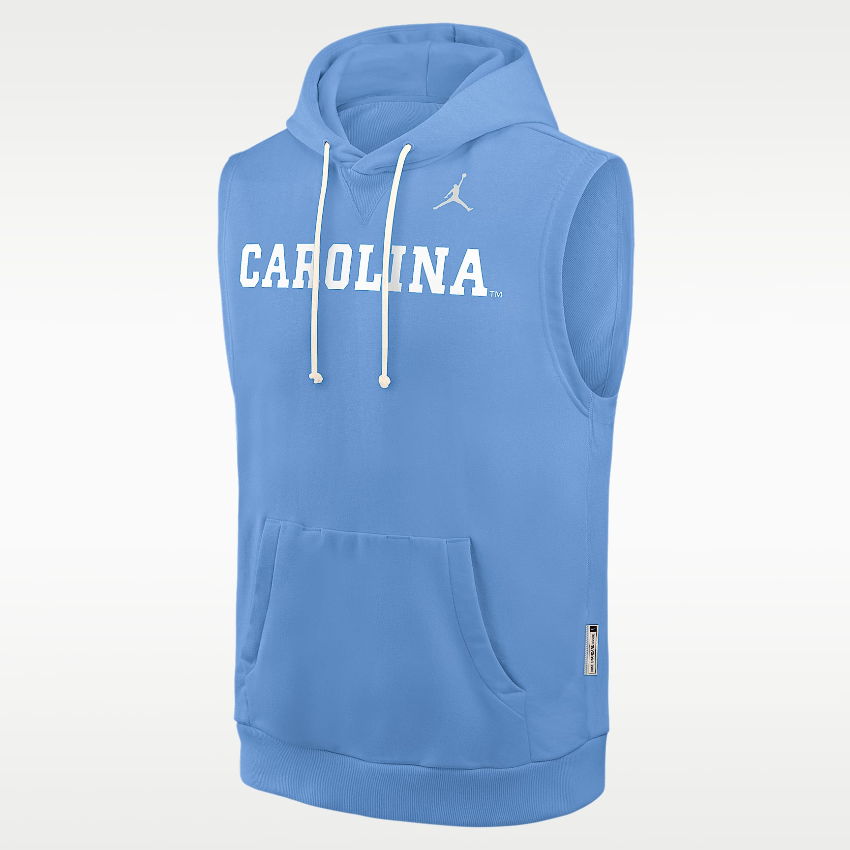 Sudadera universitaria con gorro sin cierre sin mangas marca Jordan Dri-FIT para hombre North Carolina Sideline
