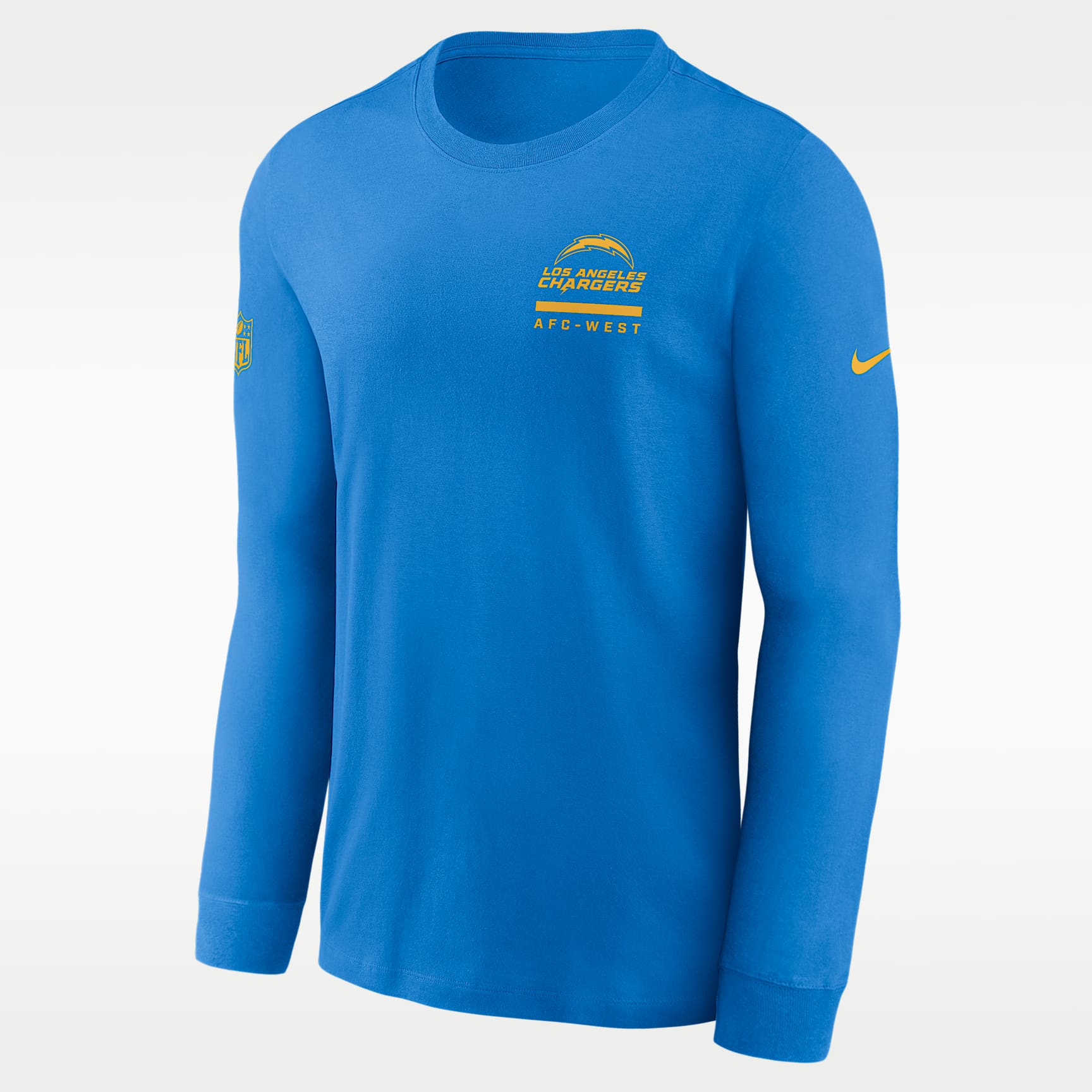 Playera de manga larga Nike Dri-FIT de la NFL para hombre Los Angeles Chargers Sideline Team Issue