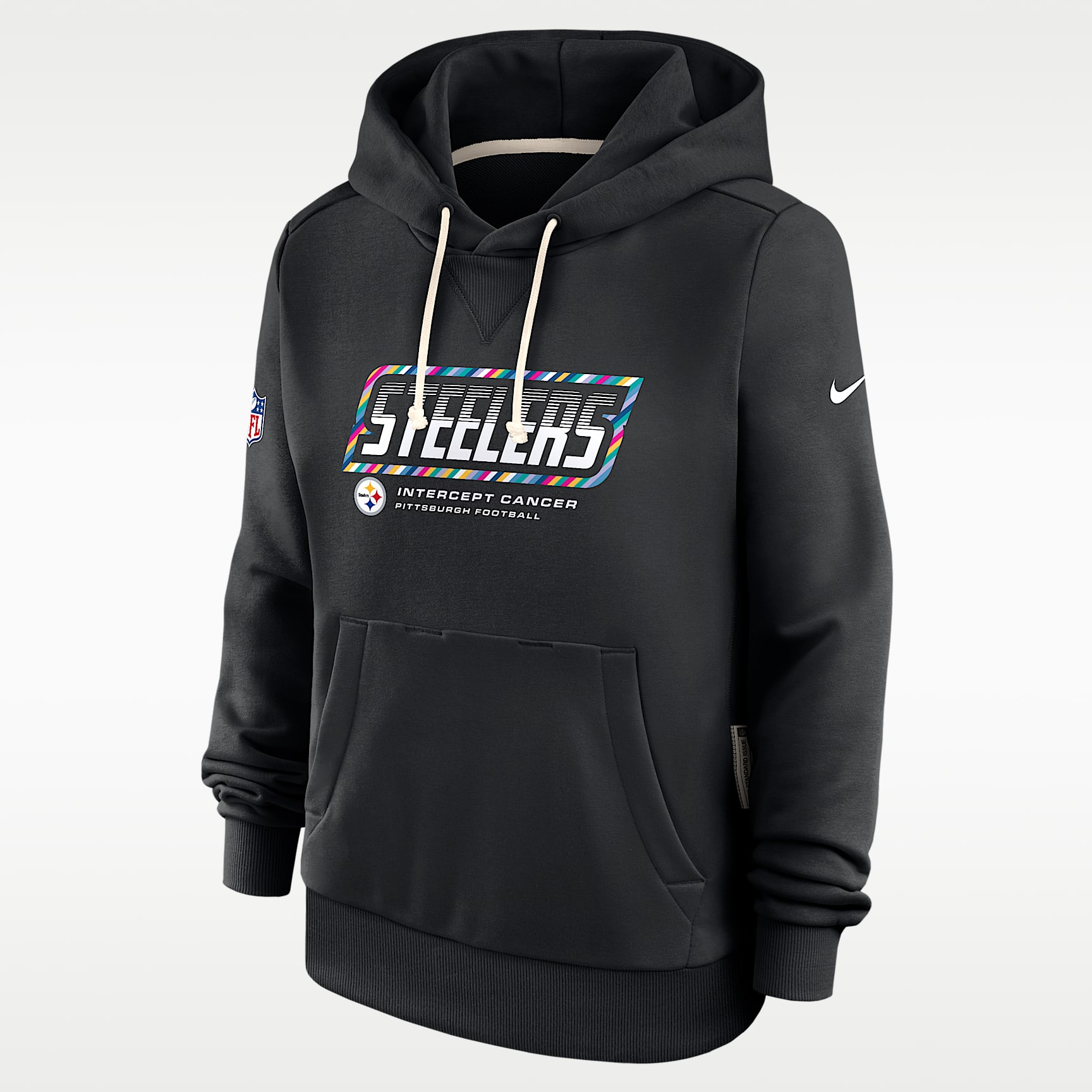 Pittsburgh Steelers Crucial Catch Standard Issue Women's Nike Dri-FIT NFL Pullover Hoodie