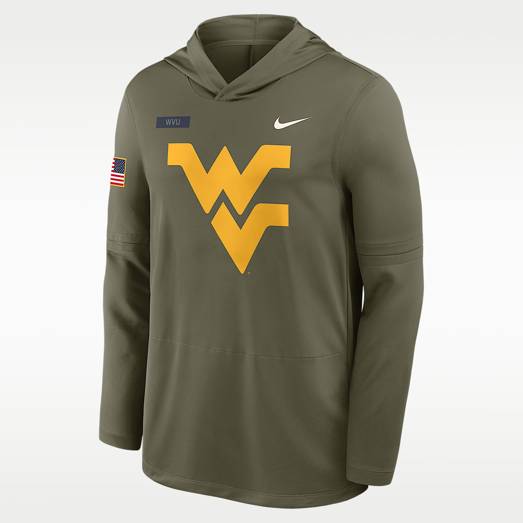 West Virginia 2025 Military Appreciation Men's Nike Dri-FIT College Long-Sleeve Hooded Top