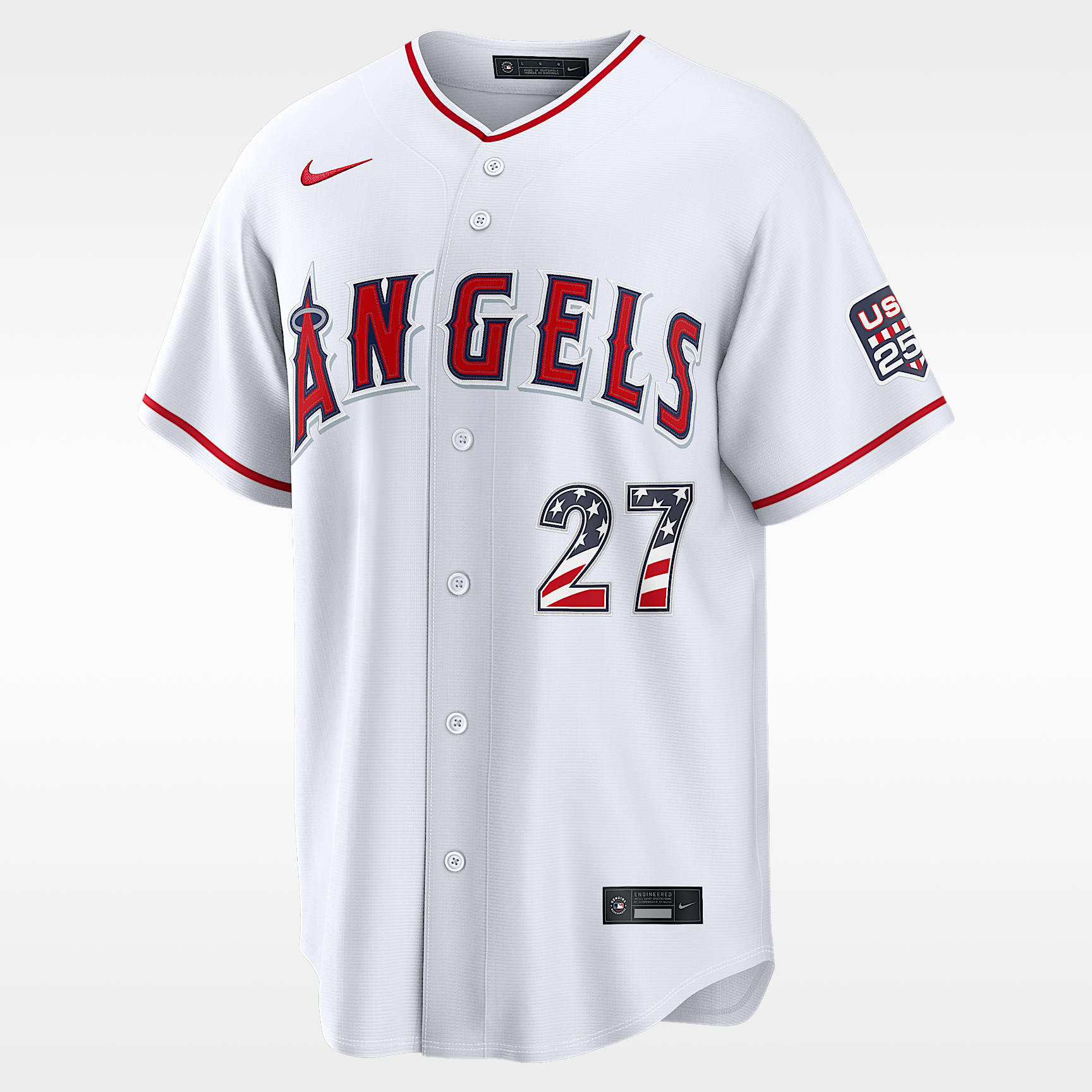Mike Trout Los Angeles Angels USA 250 Men's Nike MLB Stadium Jersey