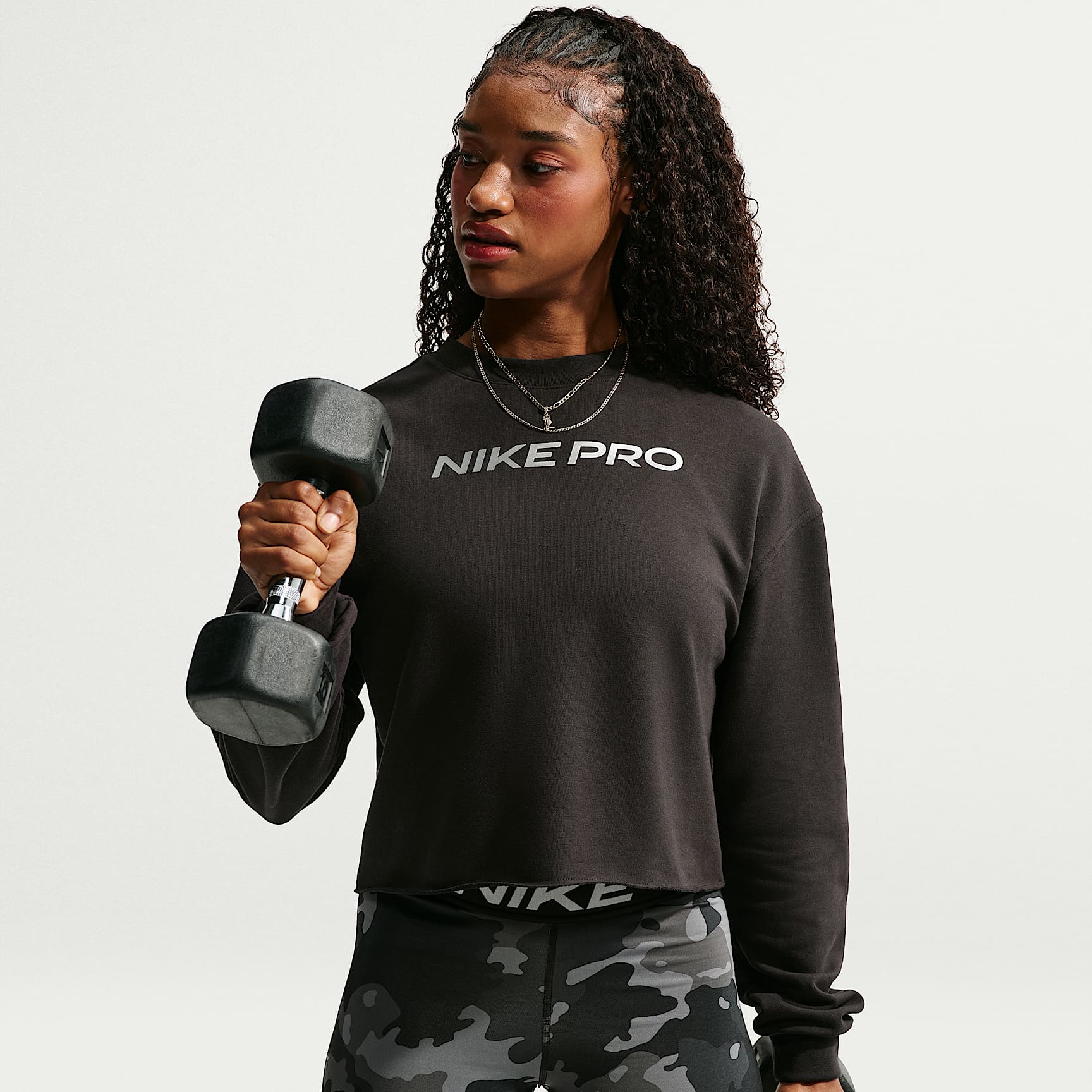 Nike Pro Women's Dri-FIT Crew-Neck French Terry Top