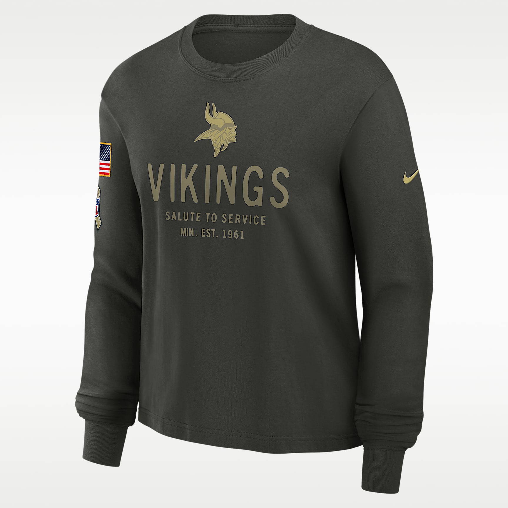 Minnesota Vikings Salute to Service Sideline Women's Nike Dri-FIT NFL Long-Sleeve T-Shirt