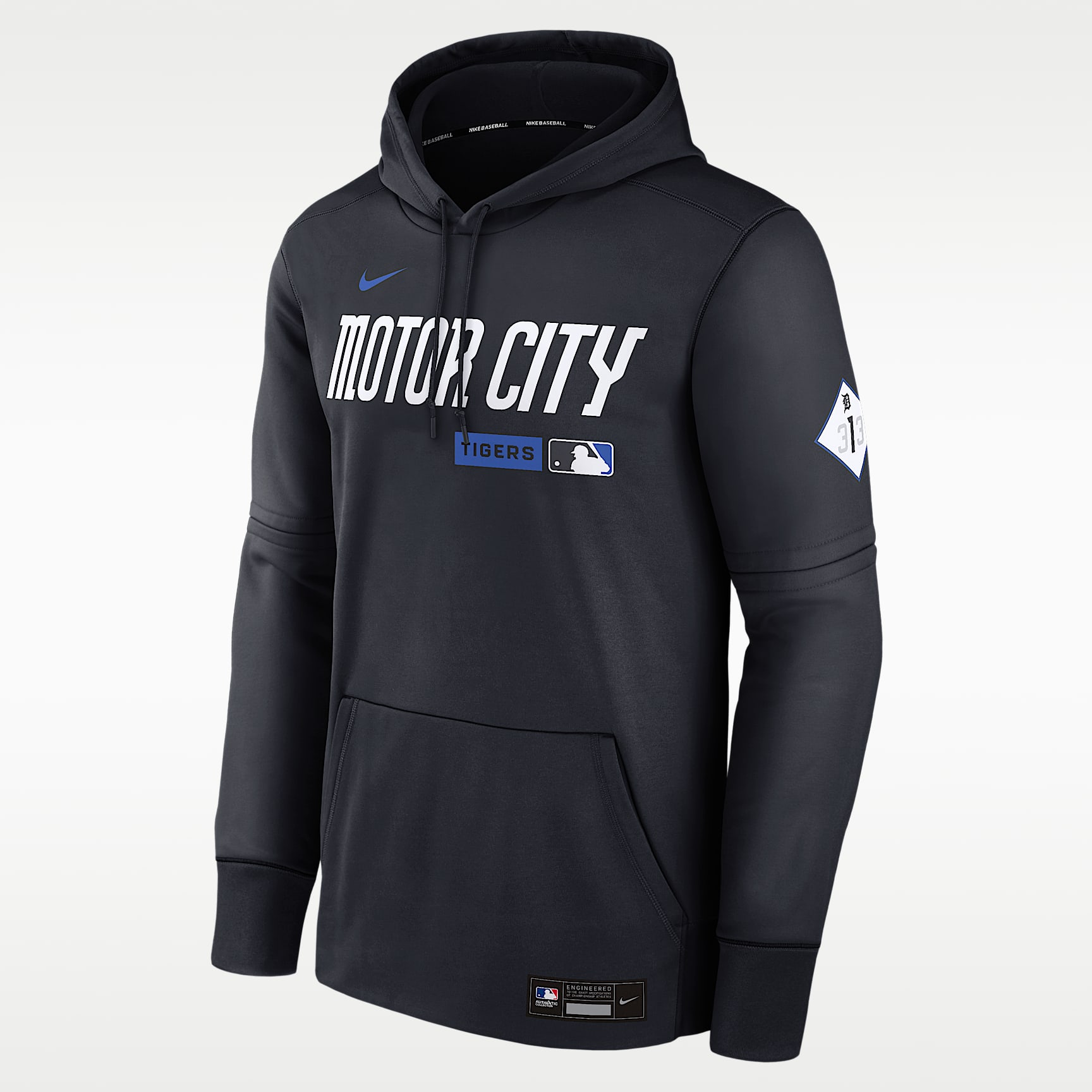 Detroit Tigers Authentic Collection City Connect Men's Nike Therma MLB Pullover Hoodie