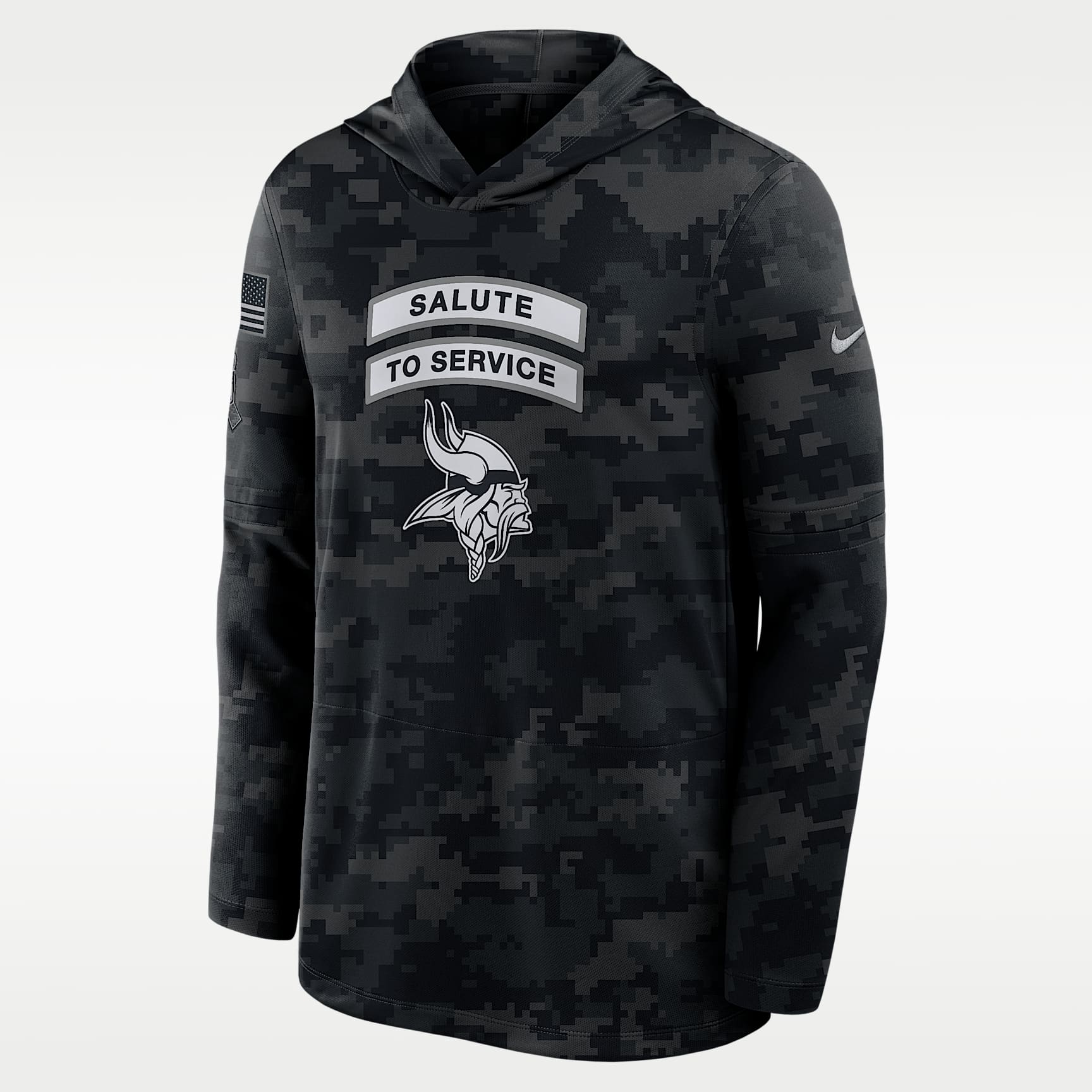 Minnesota Vikings Salute to Service Sideline Men's Nike Dri-FIT NFL Long-Sleeve Hooded Top