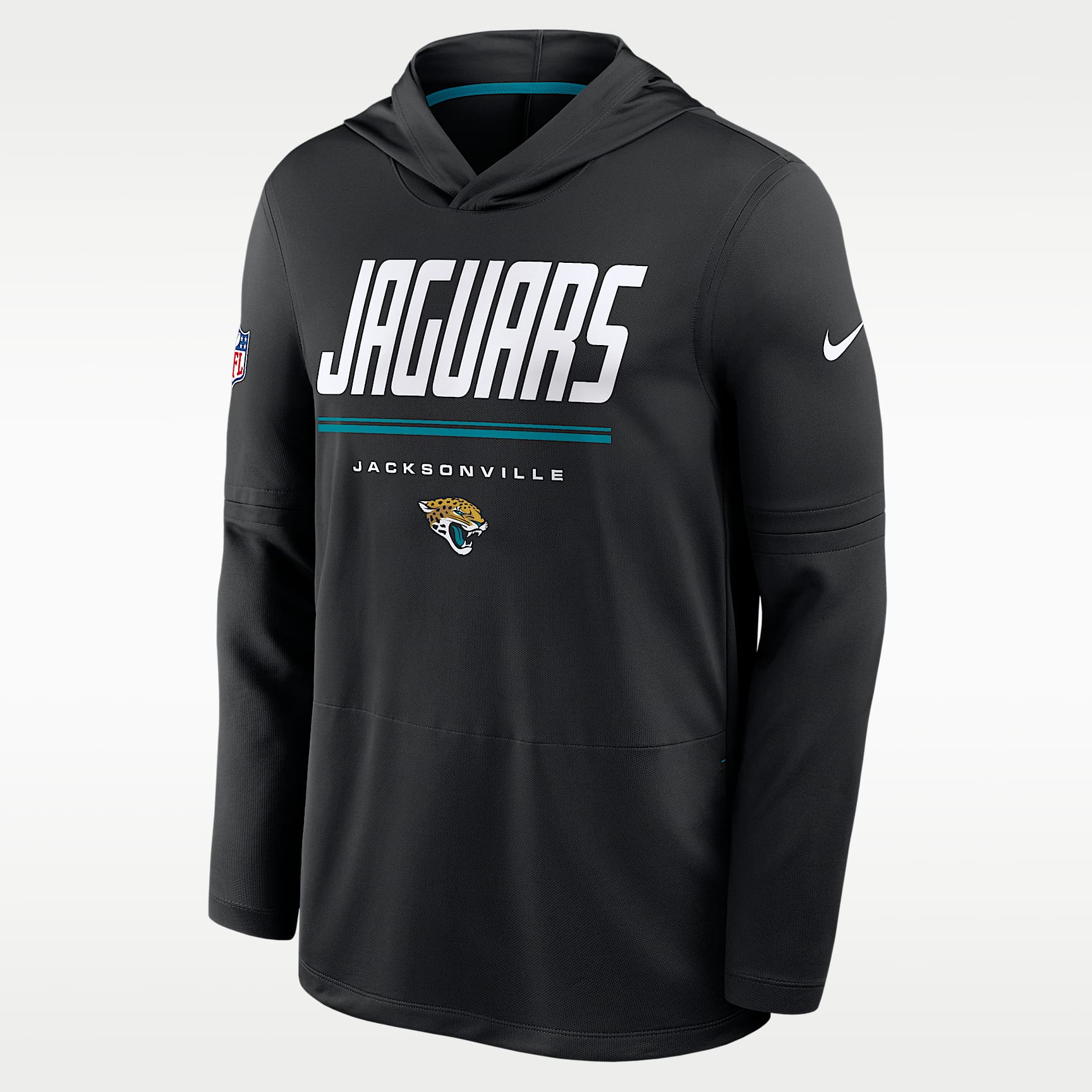 Playera de manga larga Nike Dri-FIT de la NFL con gorro para hombre Jacksonville Jaguars Sideline
