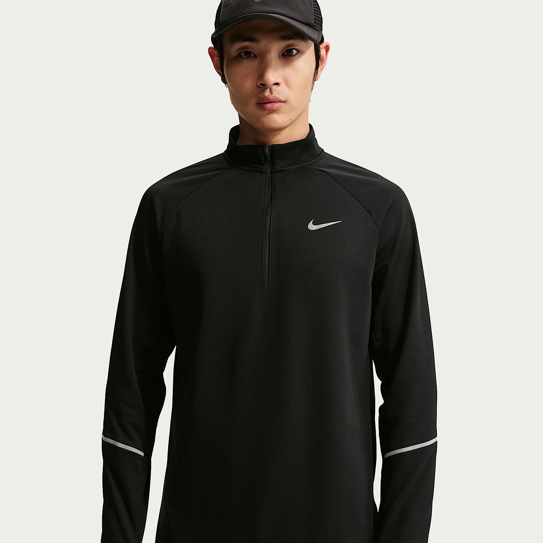 Camisola de running com fecho até meio a postos para o inverno Nike Miler Therma-FIT para homem