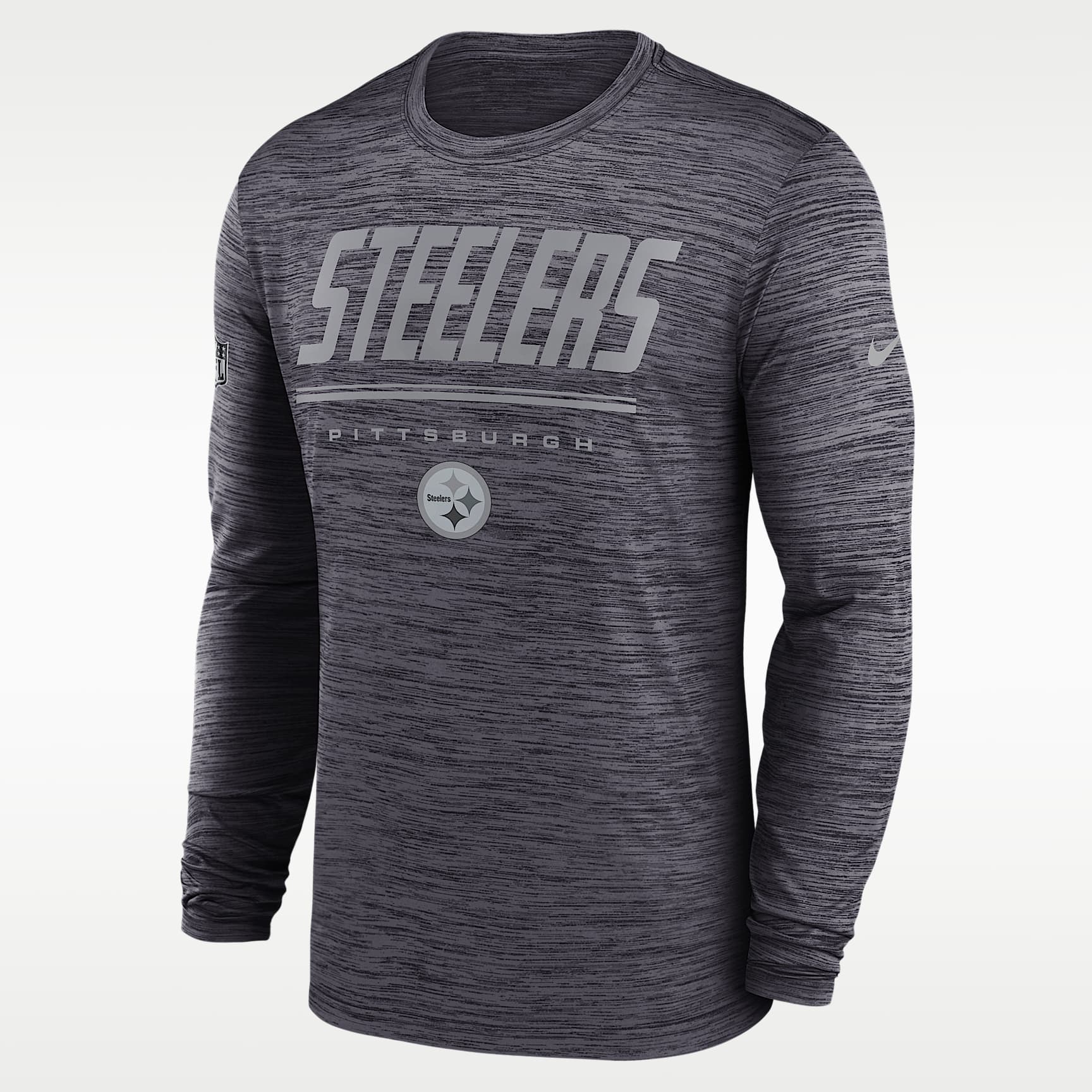 Playera de manga larga Nike Dri-FIT de la NFL para hombre Pittsburgh Steelers Sideline Team Issue Velocity