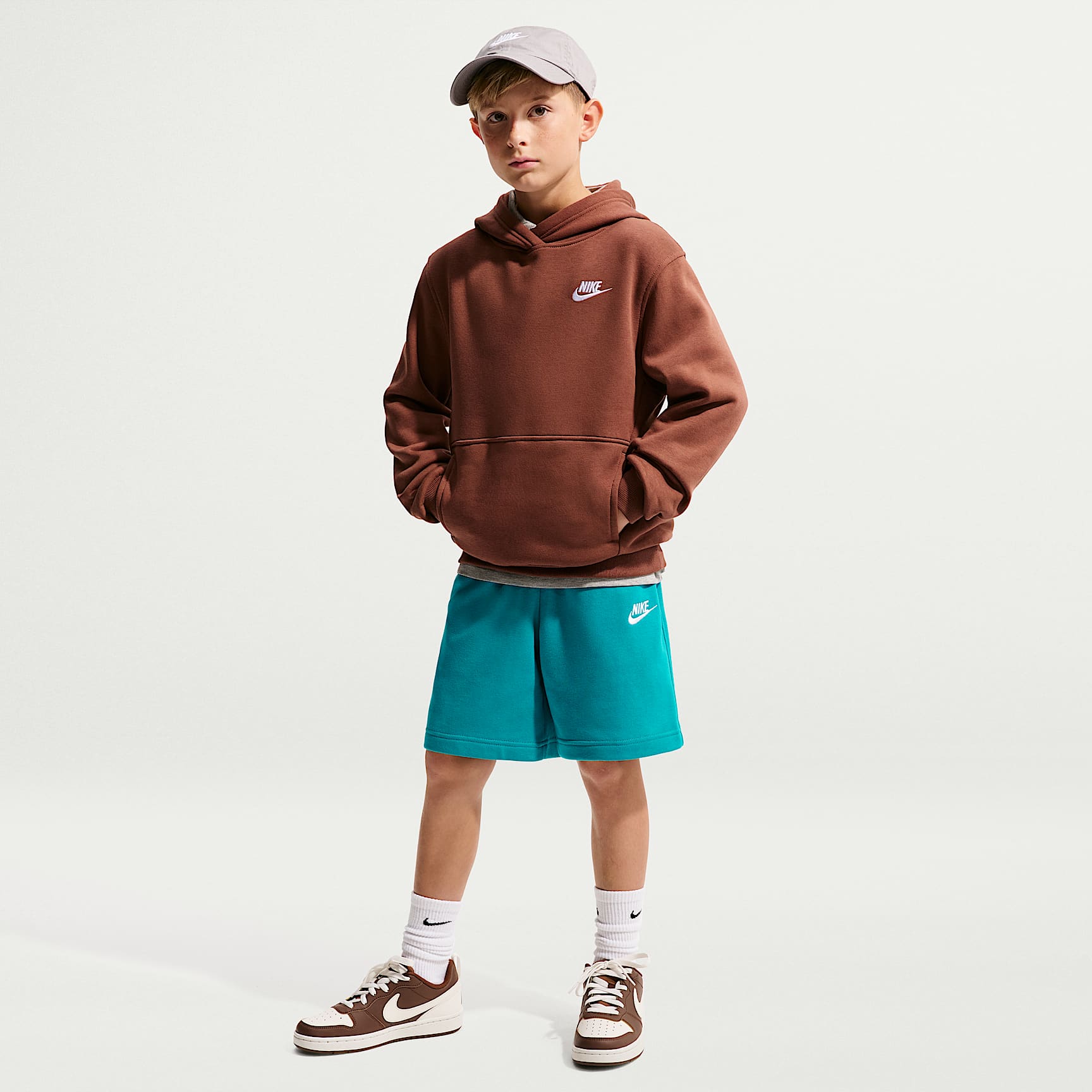 Shorts de French Terry para niños talla grande Nike Sportswear Club Fleece