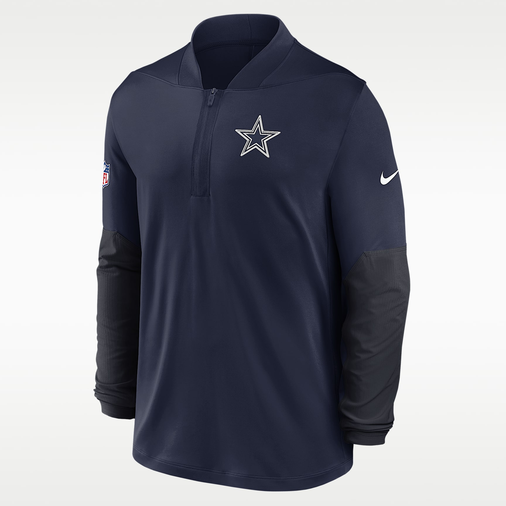 Dallas Cowboys Feel The Pressure Men's Nike Dri-FIT NFL 1/2-Zip Top