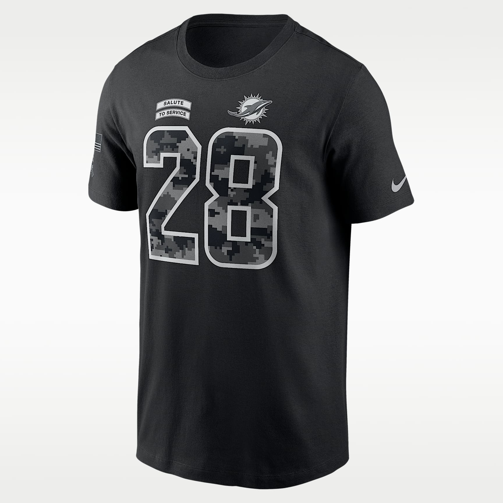 De'Von Achane Miami Dolphins Salute to Service Men's Nike NFL T-Shirt
