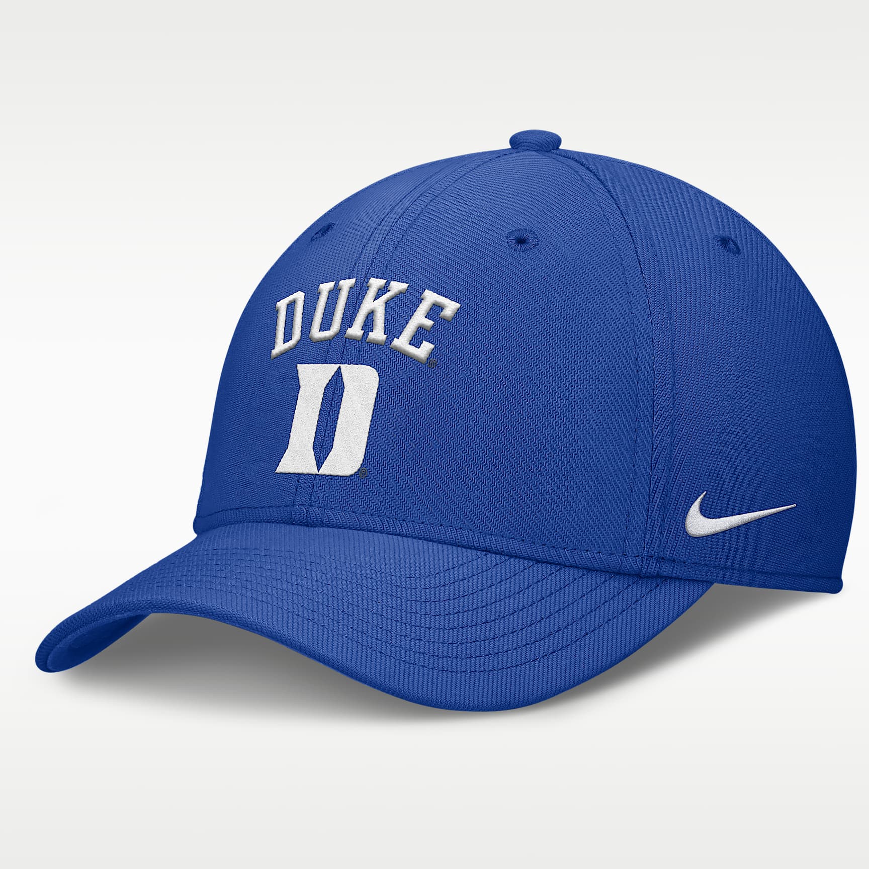 Gorra universitaria Nike Dri-FIT para hombre Duke On-Field Rise Swoosh