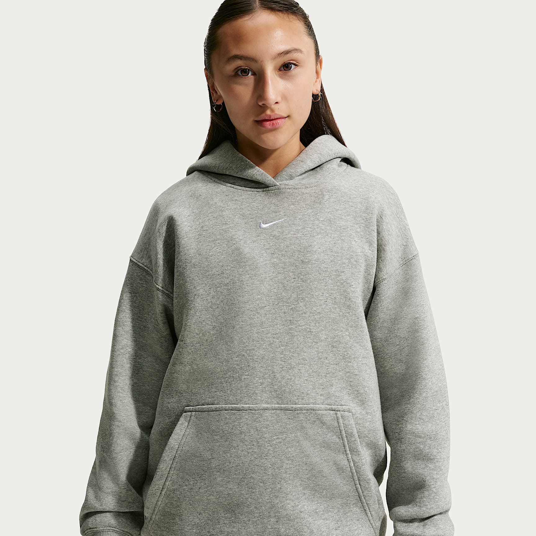 Nike Sportswear Studio Fleece Girls' Oversized Pullover Hoodie