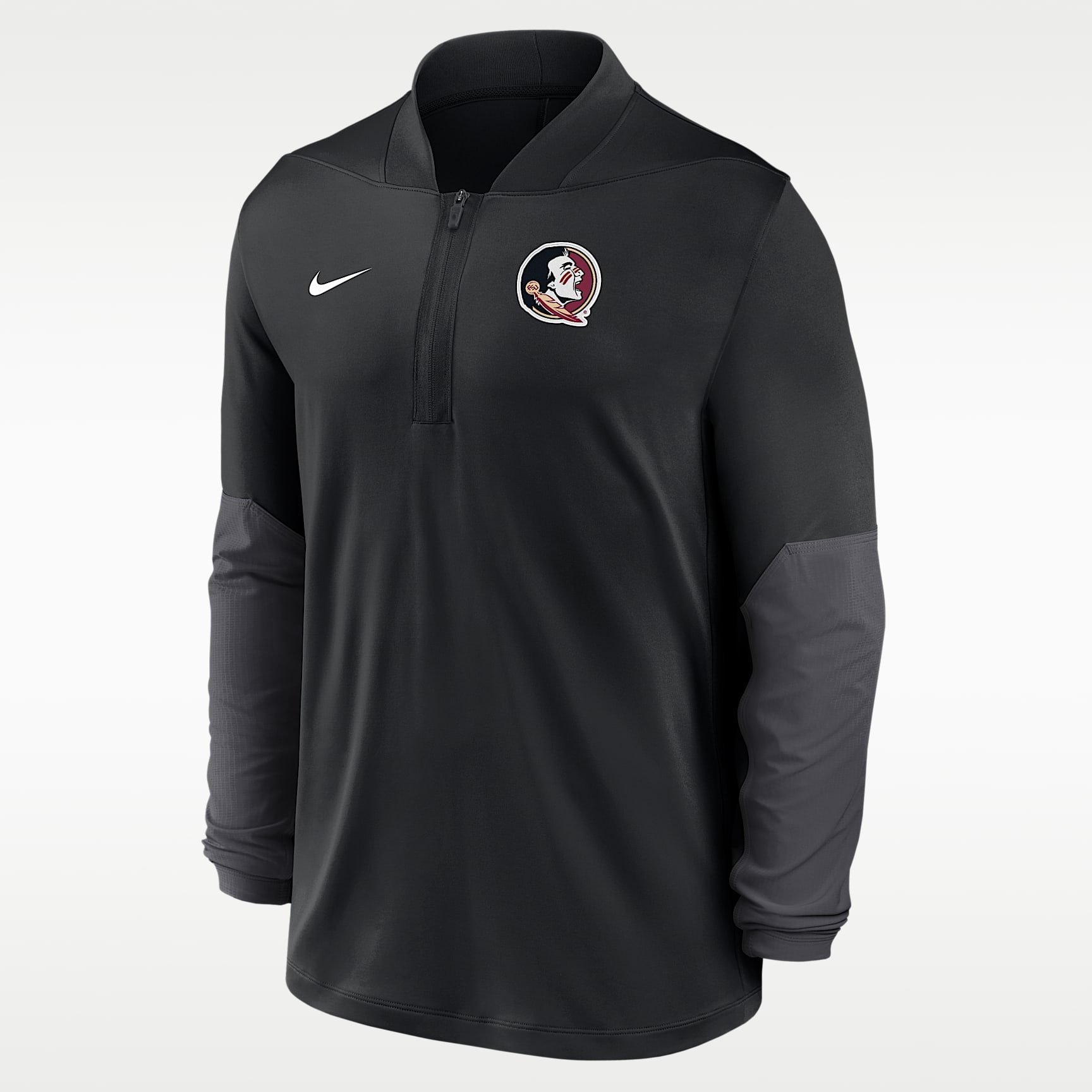 Playera universitaria Nike Dri-FIT de medio cierre para hombre Florida State