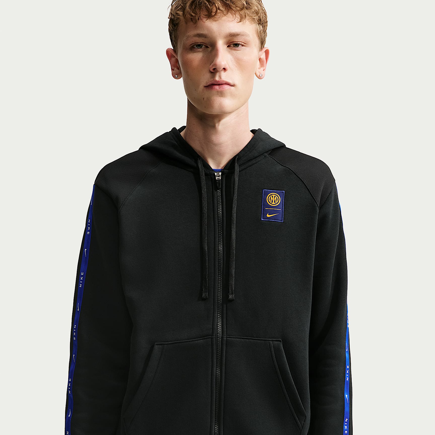Dessuadora de futbol amb caputxa i cremallera completa de teixit Fleece Inter de Milà City Side Nike - Home