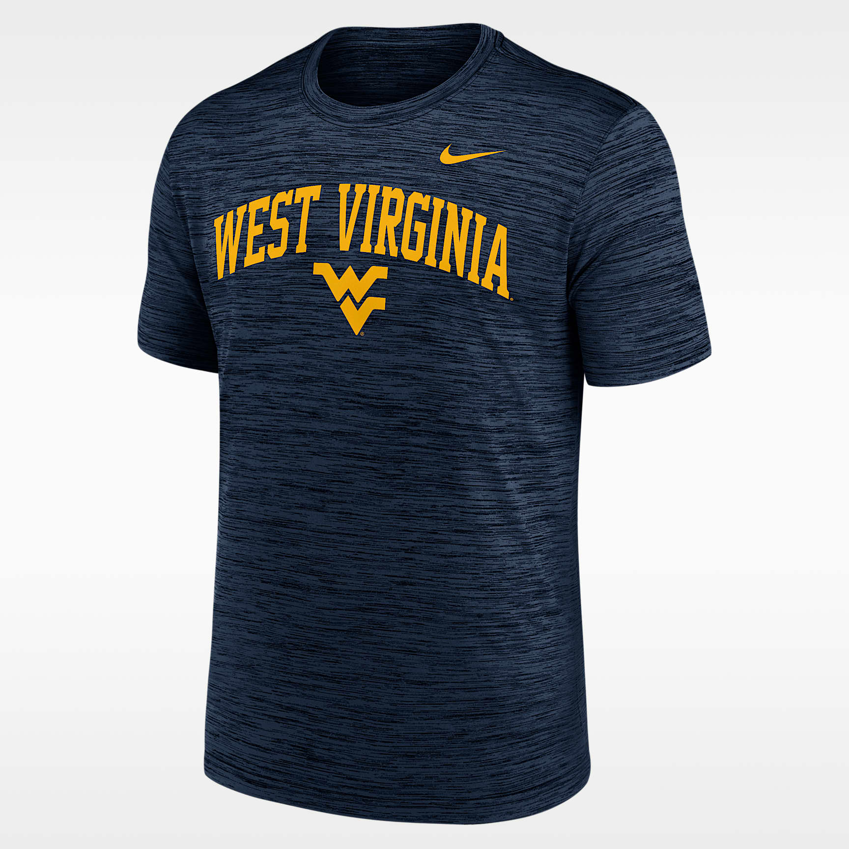 West Virginia Primetime Arch Logo Velocity Men's Nike Dri-FIT College T-Shirt
