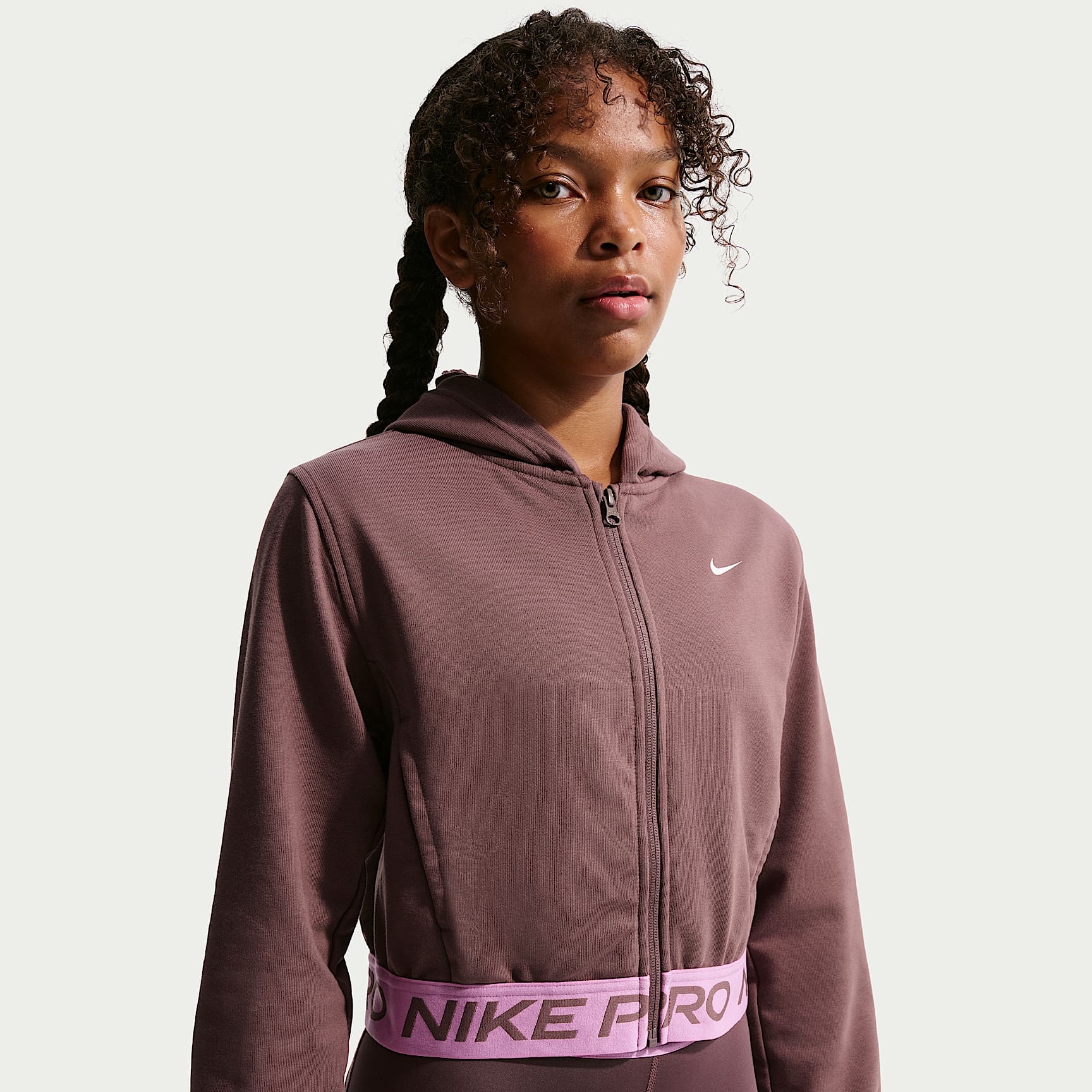 Nike Pro Fleece Big Kids' (Girls') Dri-FIT Full-Zip Hoodie
