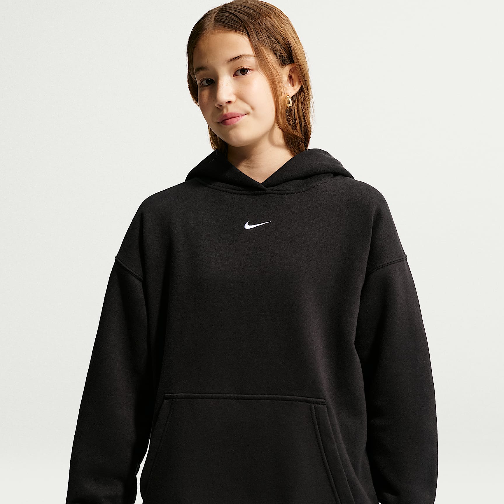 Nike Sportswear Studio Fleece Girls' Oversized Pullover Hoodie