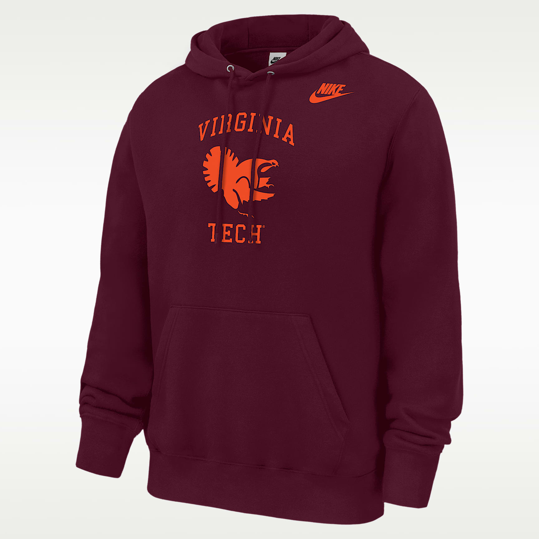 Sudadera con gorro sin cierre Nike Futbol de tejido Fleece para hombre Virginia Tech Hokies Club