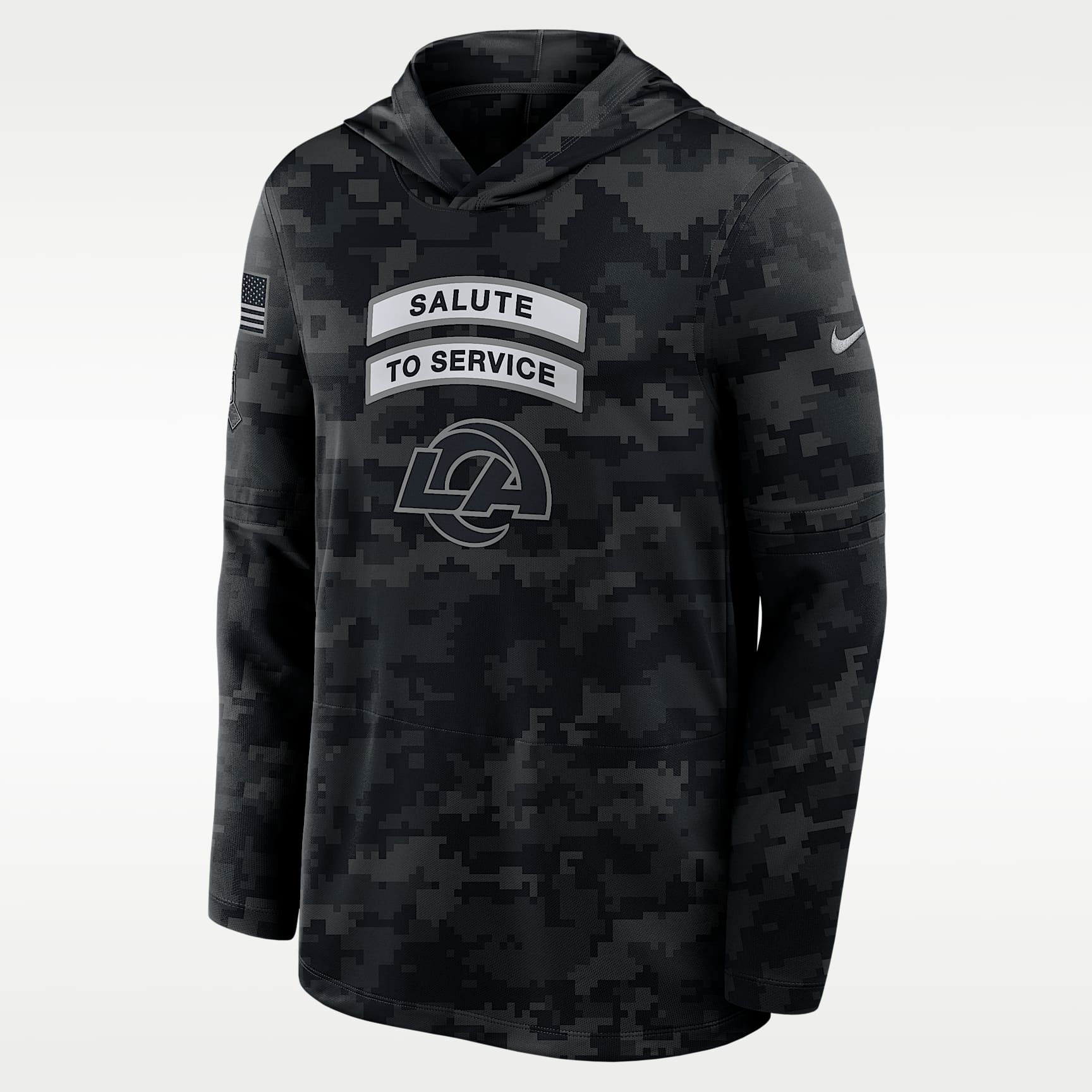 Los Angeles Rams Salute to Service Sideline Men's Nike Dri-FIT NFL Long-Sleeve Hooded Top
