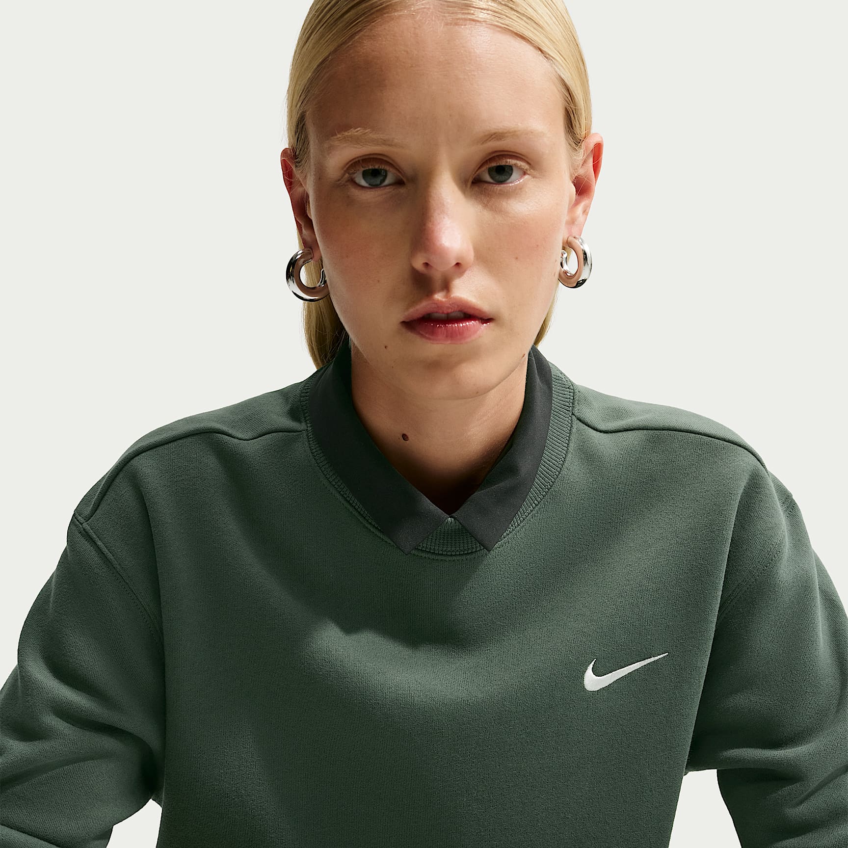 Sudadera de cuello redondo para mujer Nike Studio Fleece Medium Weight