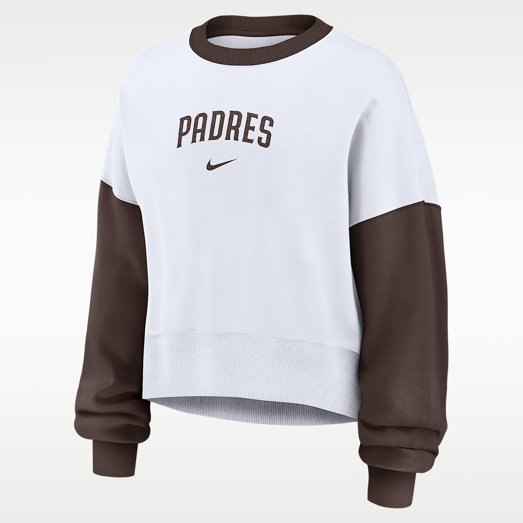 Sudadera de cuello redondo sin cierre Nike de la MLB para mujer San Diego Padres Primary