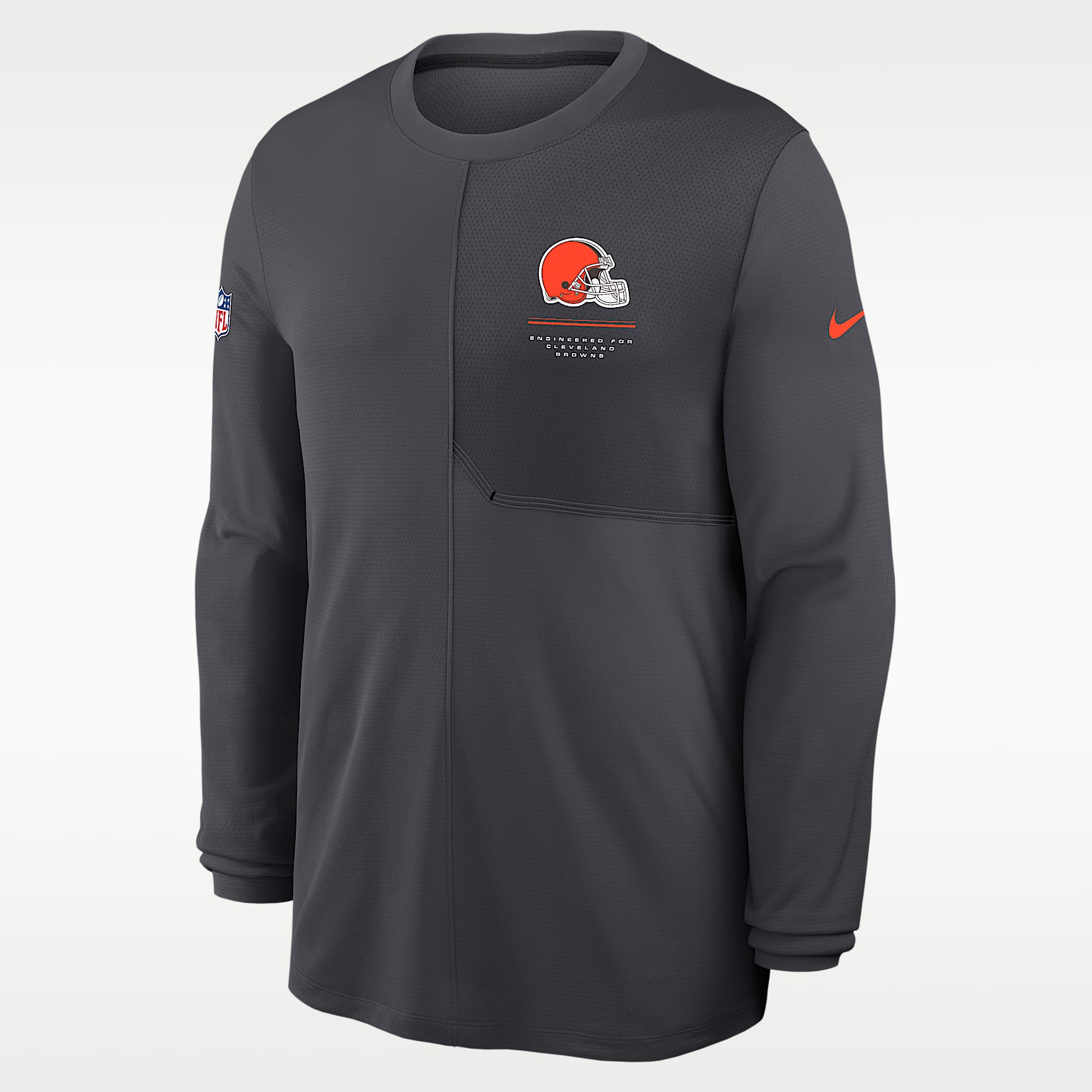 Cleveland Browns Sideline Coach Men's Nike Dri-FIT NFL Long-Sleeve Top