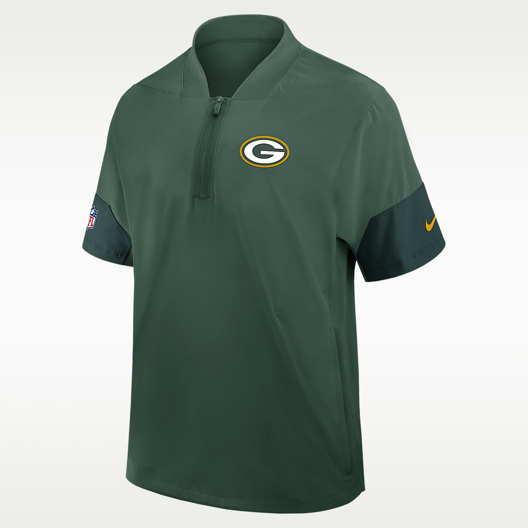 Green Bay Packers Sideline Coach Men's Nike NFL 1/2-Zip Short-Sleeve Jacket