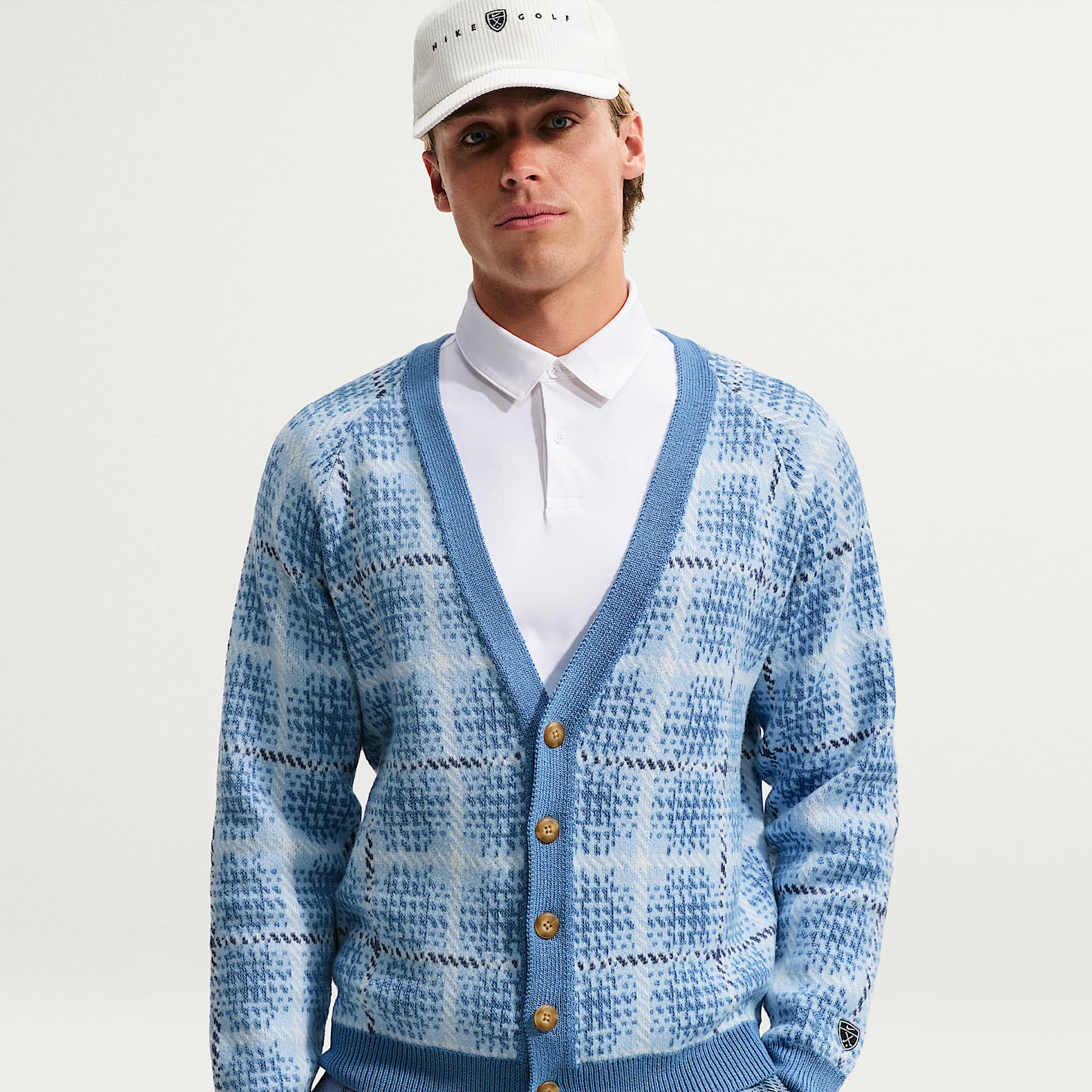 Nike Tartan Men's Loose Golf Cardigan