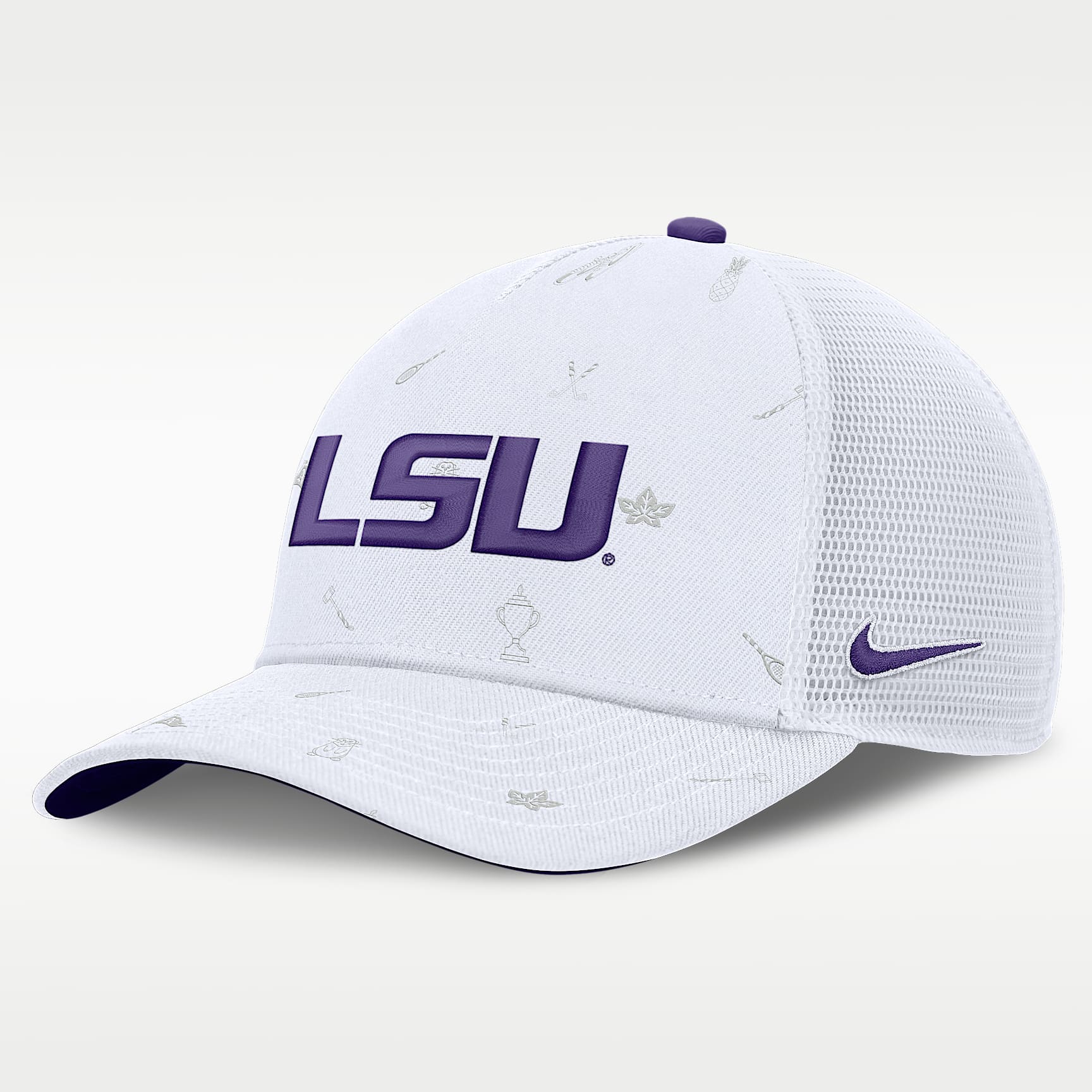 LSU Country Club Golfin' Rise Men's Nike College Trucker Adjustable Hat