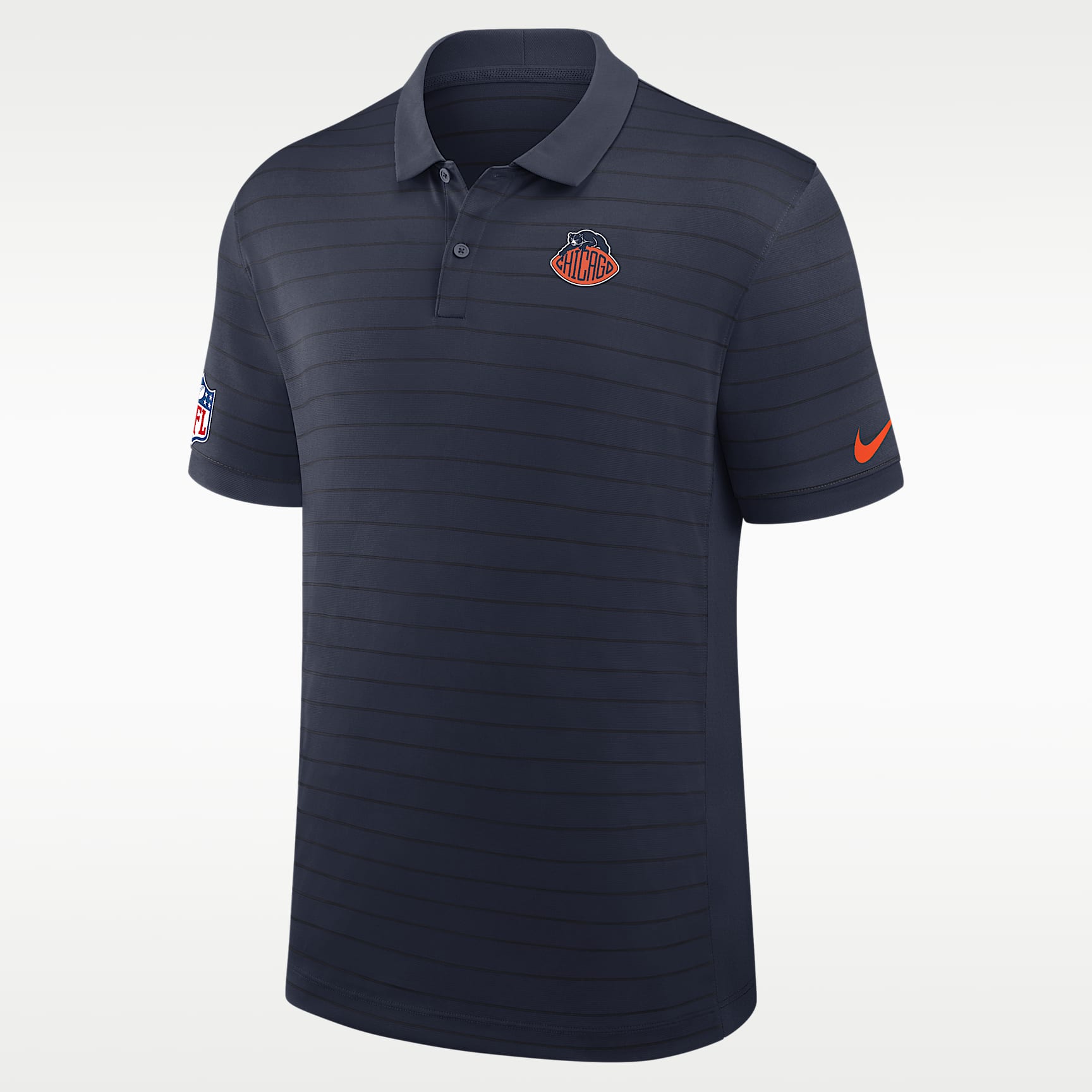 Chicago Bears Rivalries Collection Sideline Victory Striped Men's Nike Dri-FIT NFL Polo