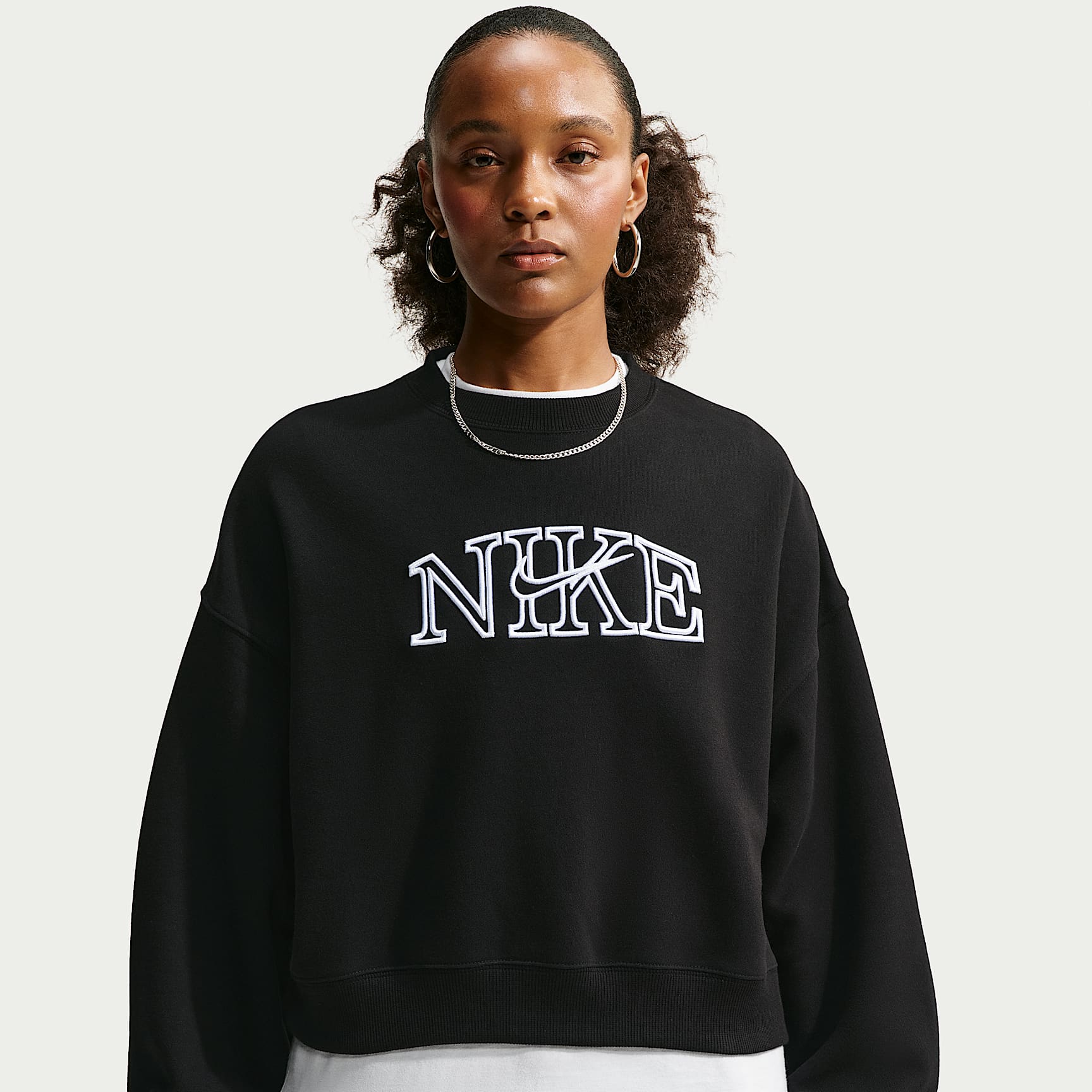Nike Studio Fleece Medium Weight Women's Oversized Cropped Crew-Neck Sweatshirt