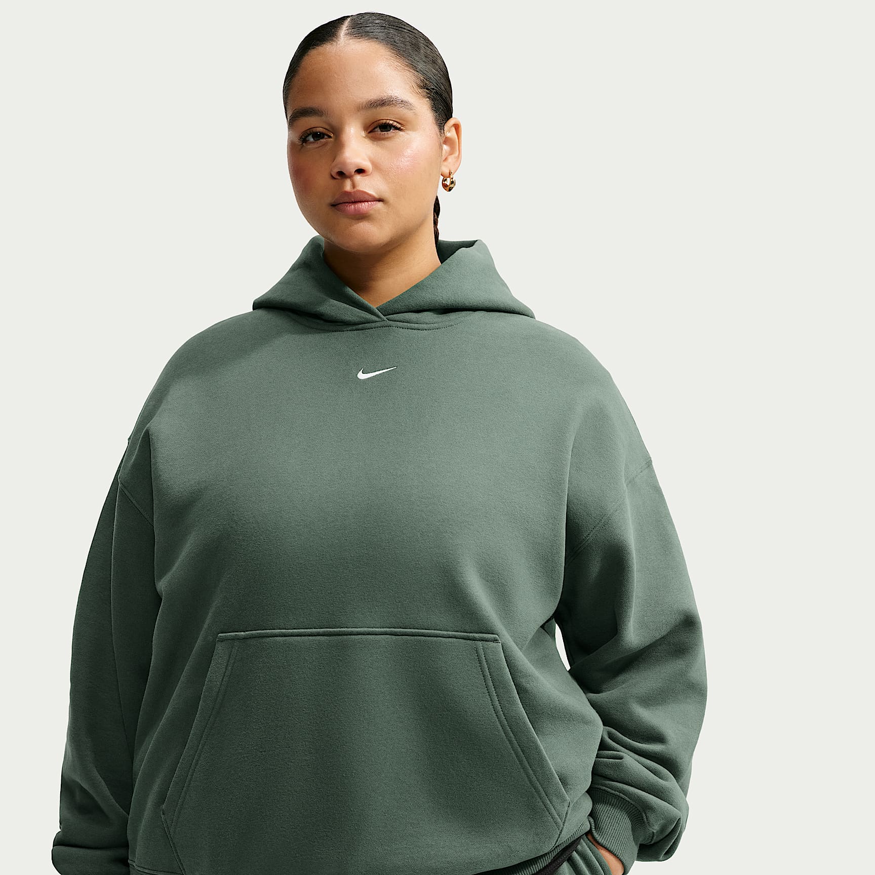 Nike Studio Fleece Medium Weight Women's Oversized Pullover Hoodie (Plus Size)