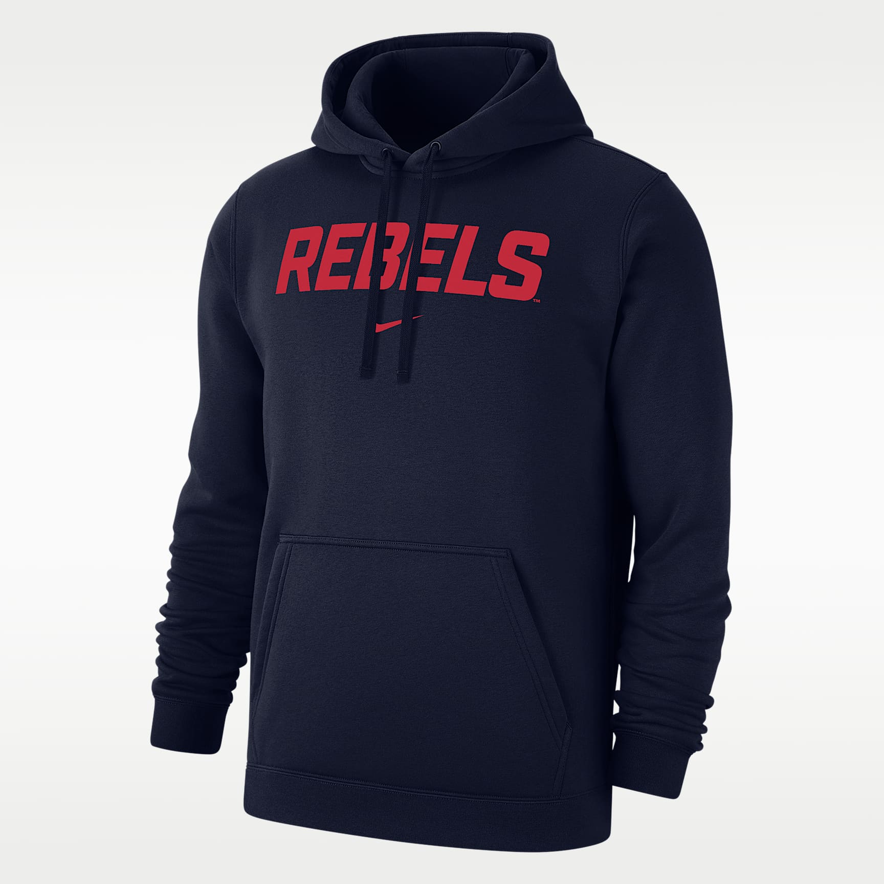 Sudadera con gorro sin cierre universitaria Nike para hombre Ole Miss Club Fleece