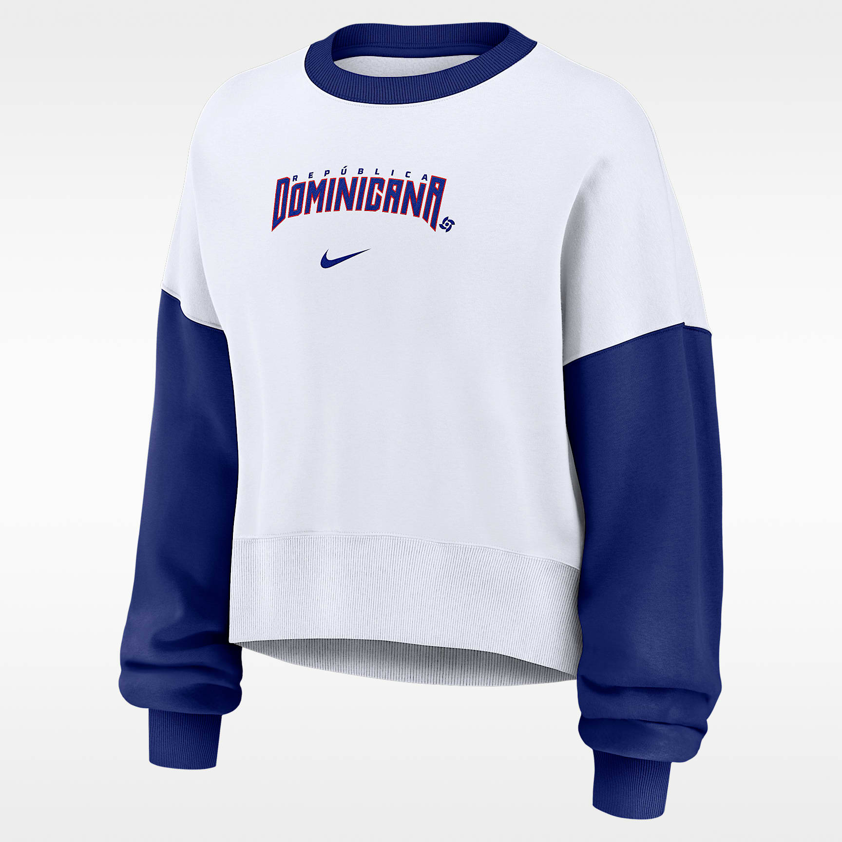 Sudadera de cuello redondo sin cierre Nike para mujer Dominican Republic National Baseball Team 2026 World Baseball Classic