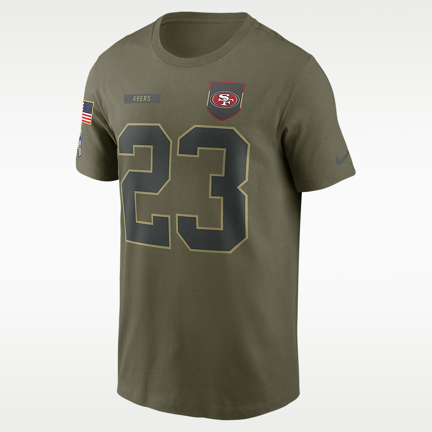 Christian McCaffrey San Francisco 49ers Salute To Service Men’s Nike NFL T-Shirt